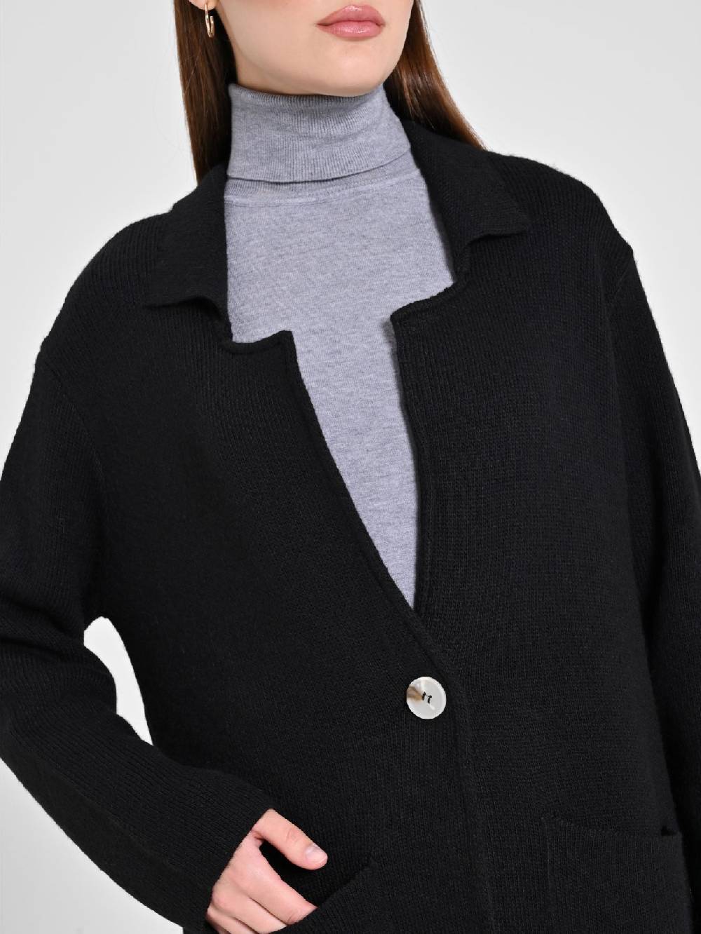 Rinascimento Maxi Cardigan nero Ultimi tre giorni