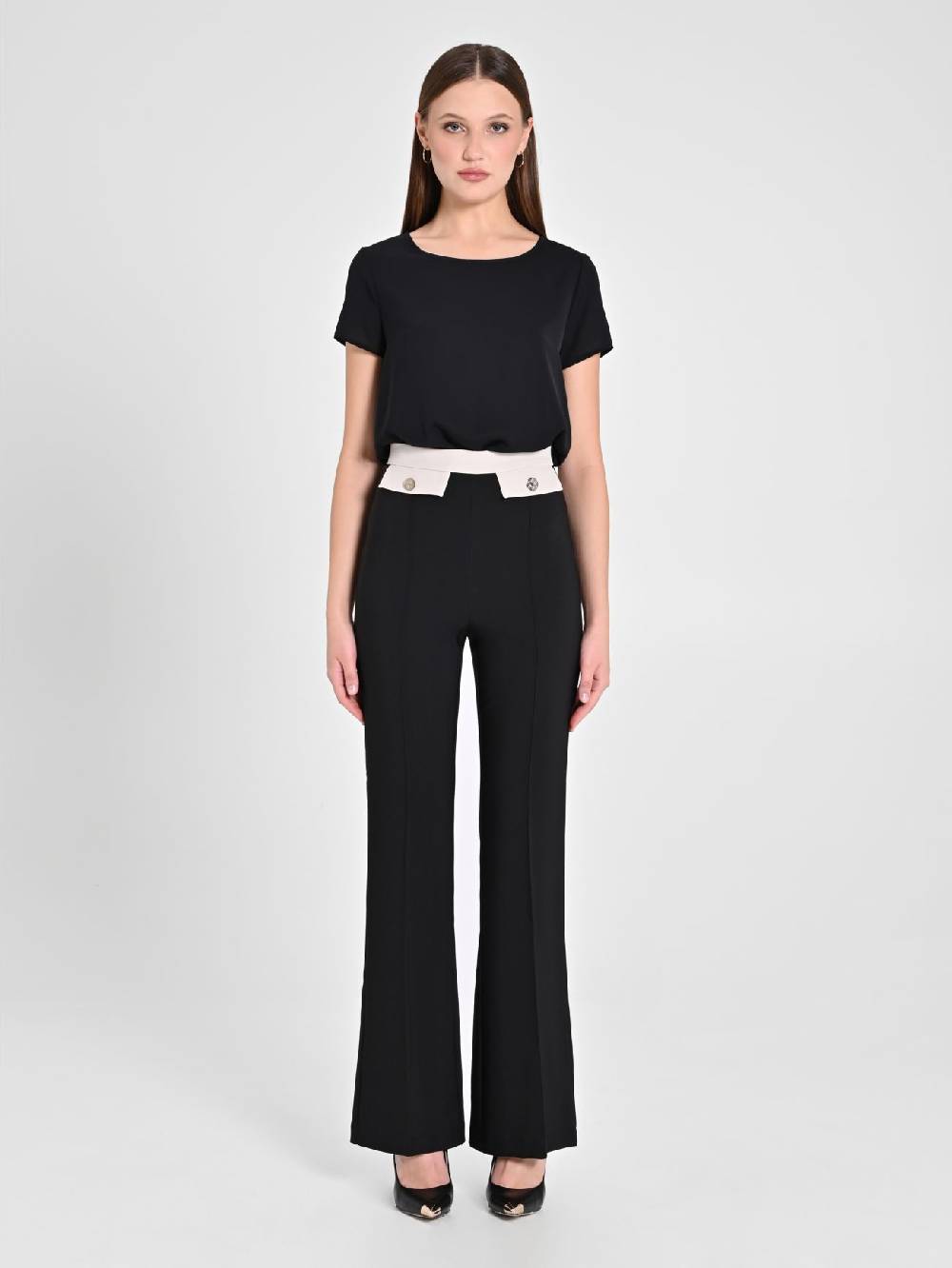 Rinascimento Pantalone Bicolor Nero & Beige ACQUISTA ORA