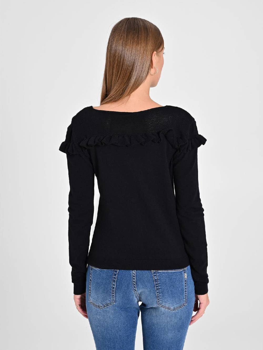 Rinascimento Cardigan Nero con Rouches Fino al 60% di sconto