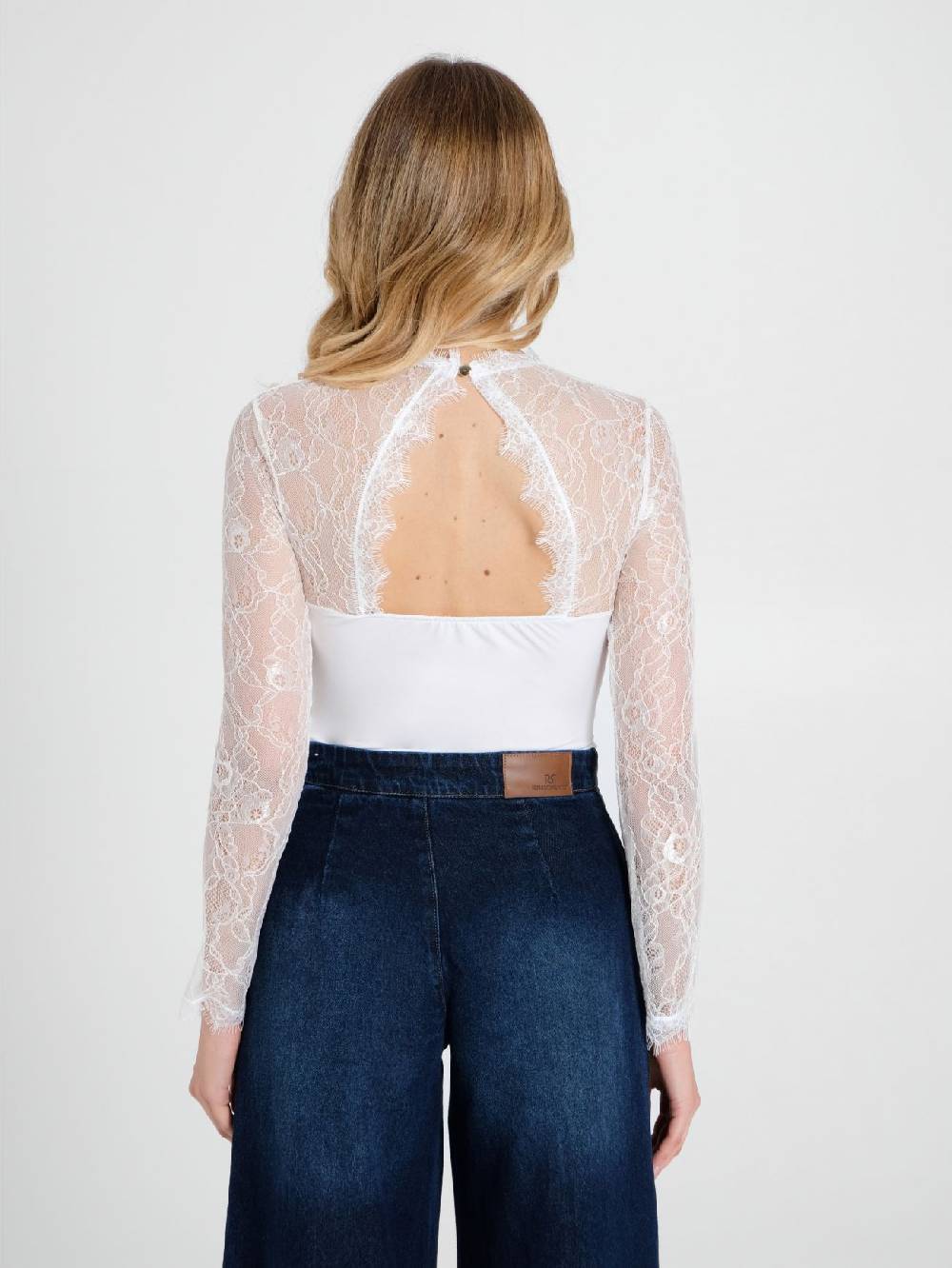 Rinascimento Blusa Body in Pizzo Spedizione Gratuita