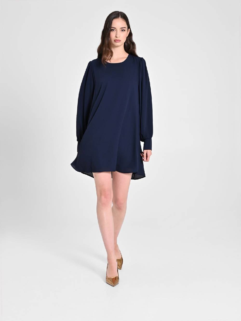 Rinascimento Abito "A Line" Blu Saldi Di Fabbrica