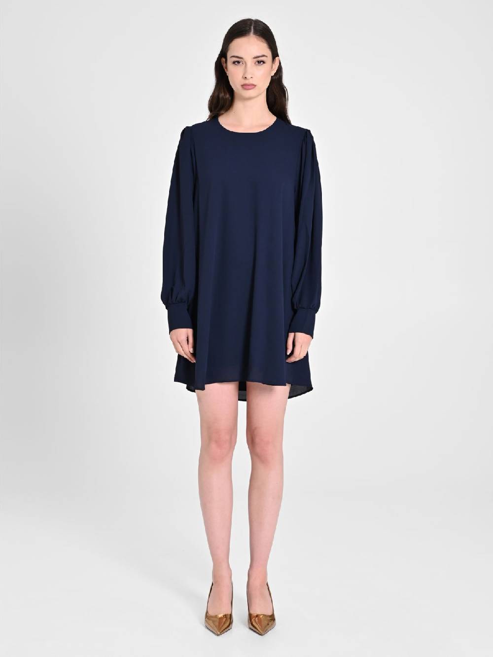 Rinascimento Abito "A Line" Blu Saldi Di Fabbrica
