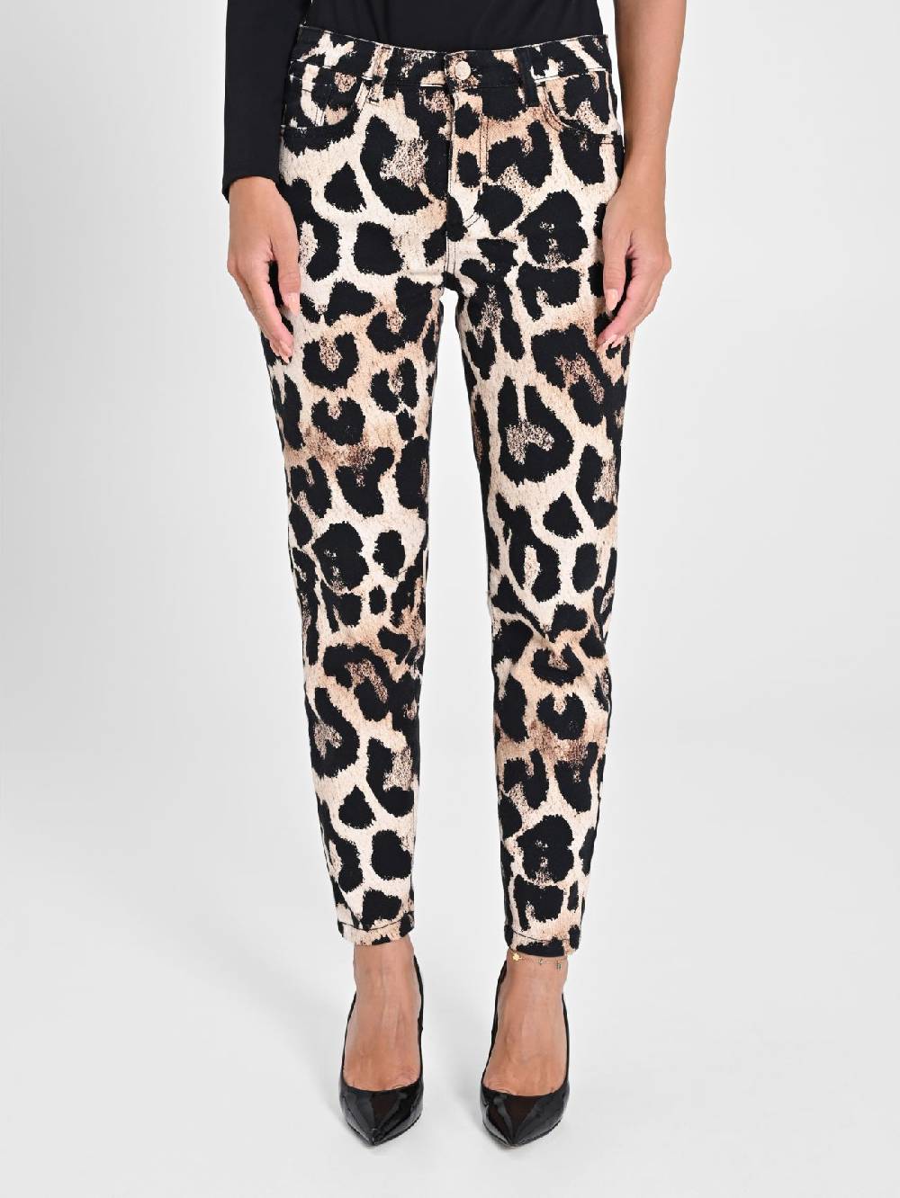 Rinascimento Pantaloni Denim Skinny Stampa Animalier Offerta Pasqua