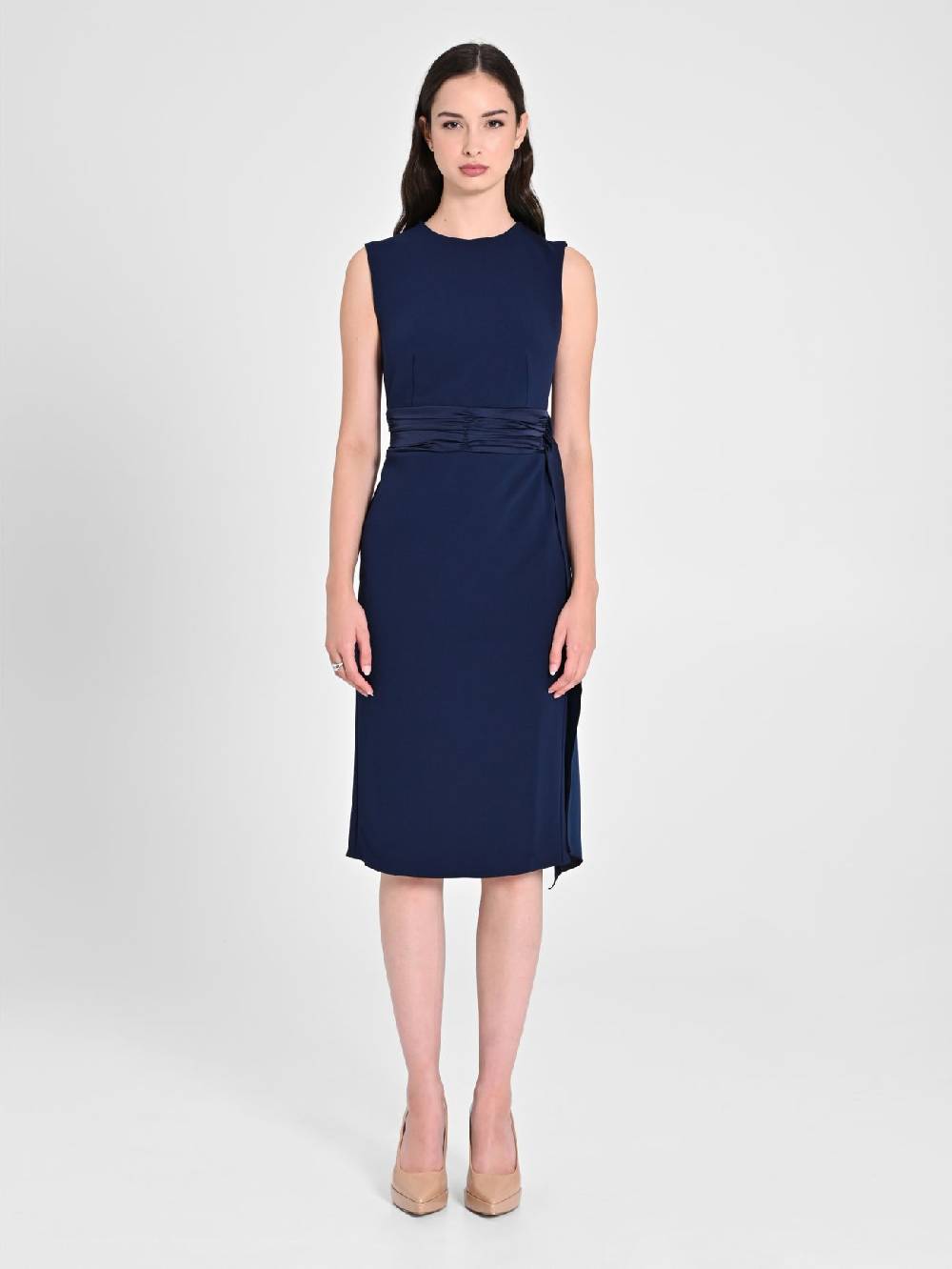 Rinascimento Tubino in Scuba mano Crepe Blu Donna Offerta Giorno del Papà