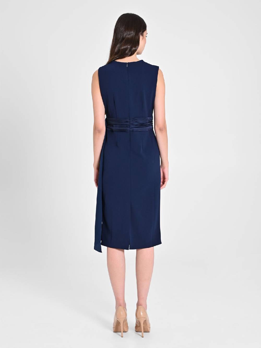 Rinascimento Tubino in Scuba mano Crepe Blu Donna Offerta Giorno del Papà