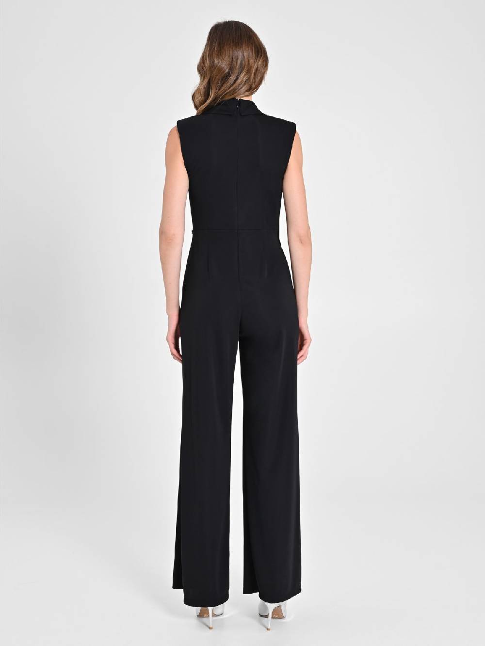 Rinascimento Tuta Tuxedo in Tessuto Fluido Nero Online Outlet