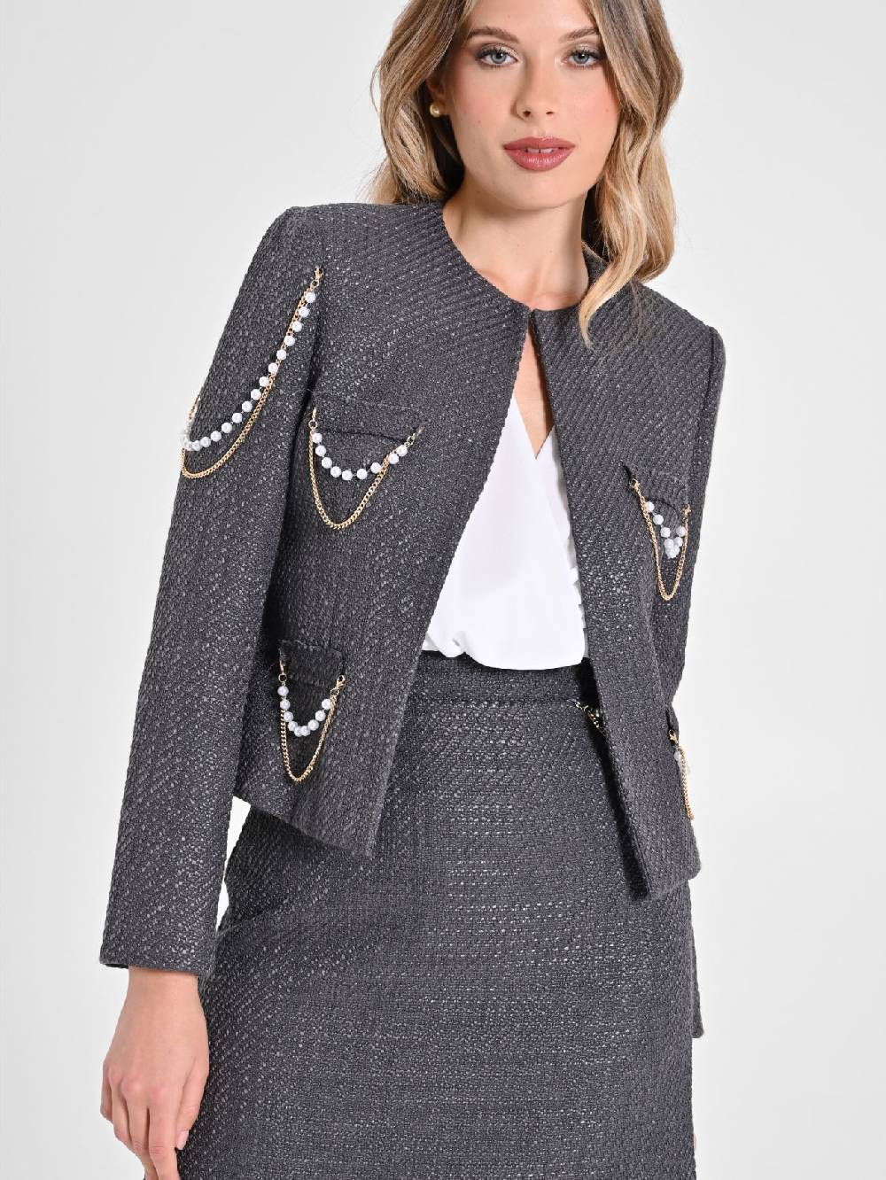 Rinascimento Giacca Corta in Tweed Bestseller