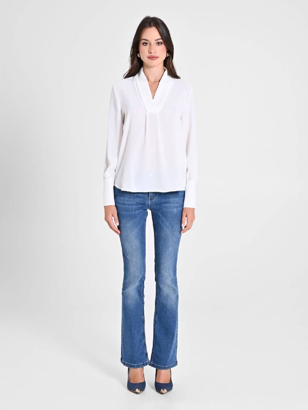 Rinascimento Blusa Bianca maniche Lunghe Rilascio limitato
