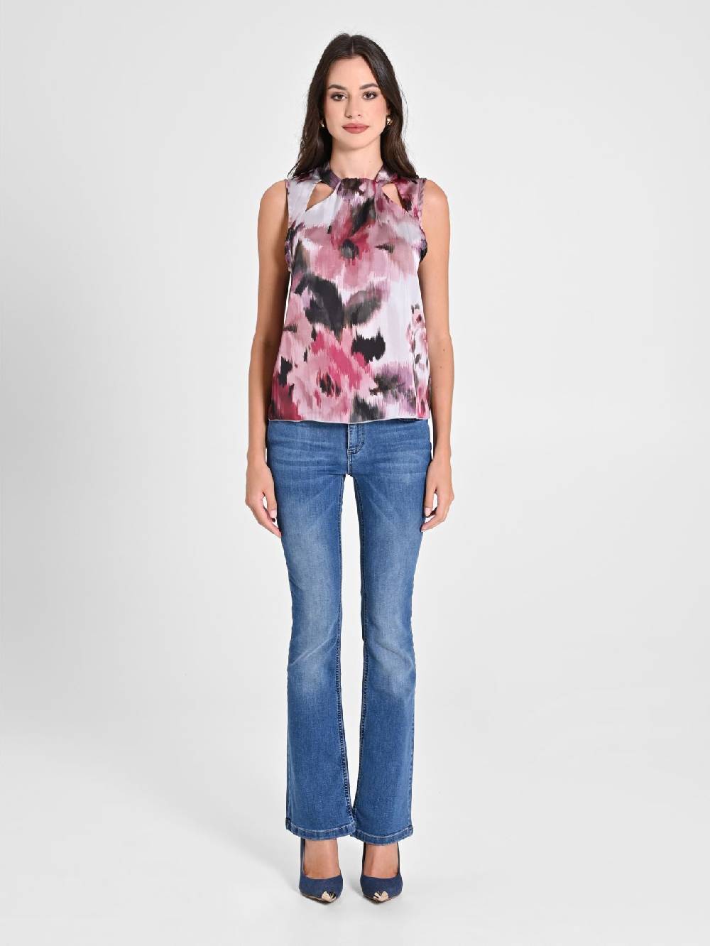 Rinascimento Blusa stampa Fiori Astratti Ultimi tre giorni