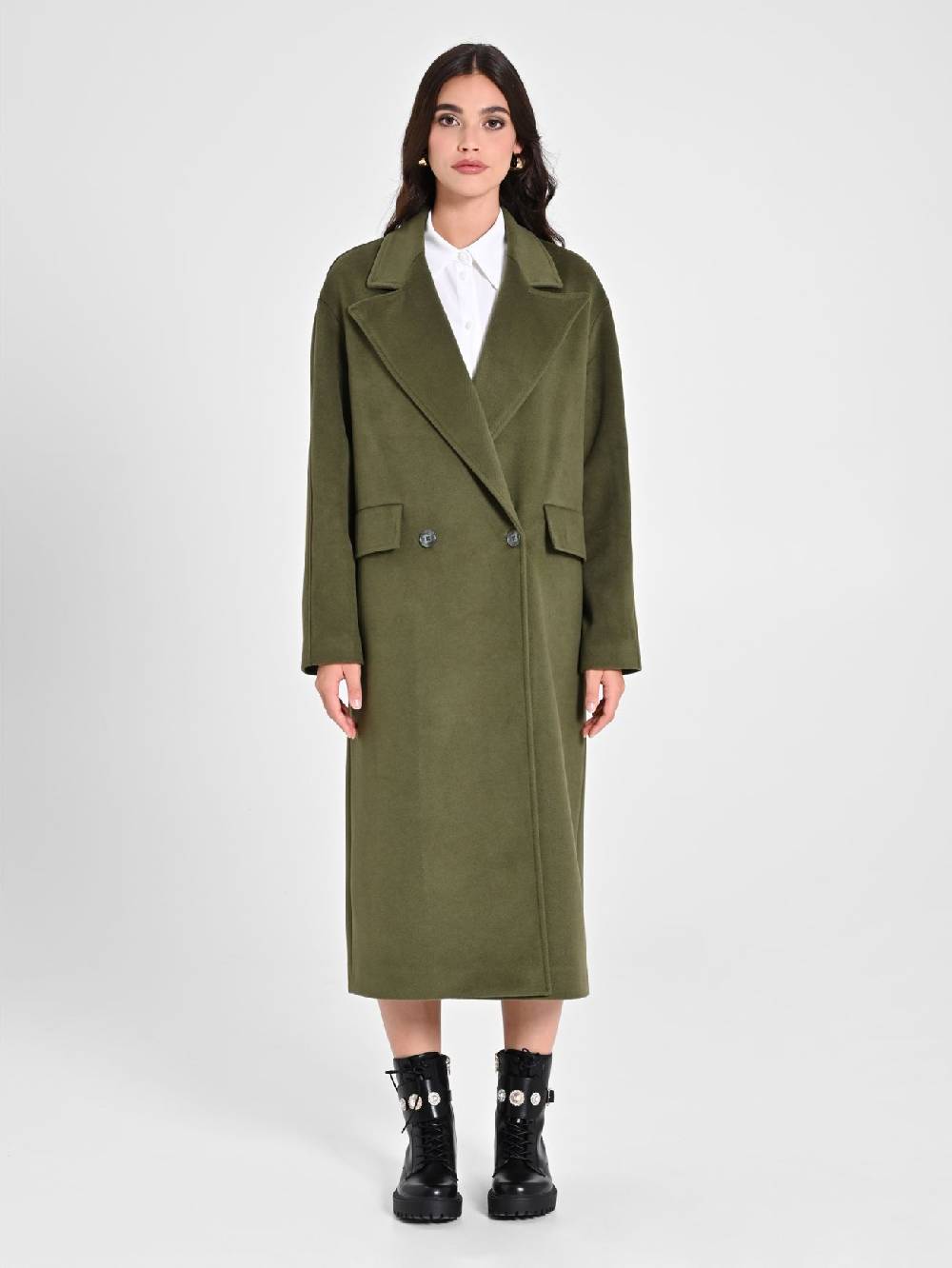 Rinascimento Maxi Cappotto Verde Militare Promozione temporanea