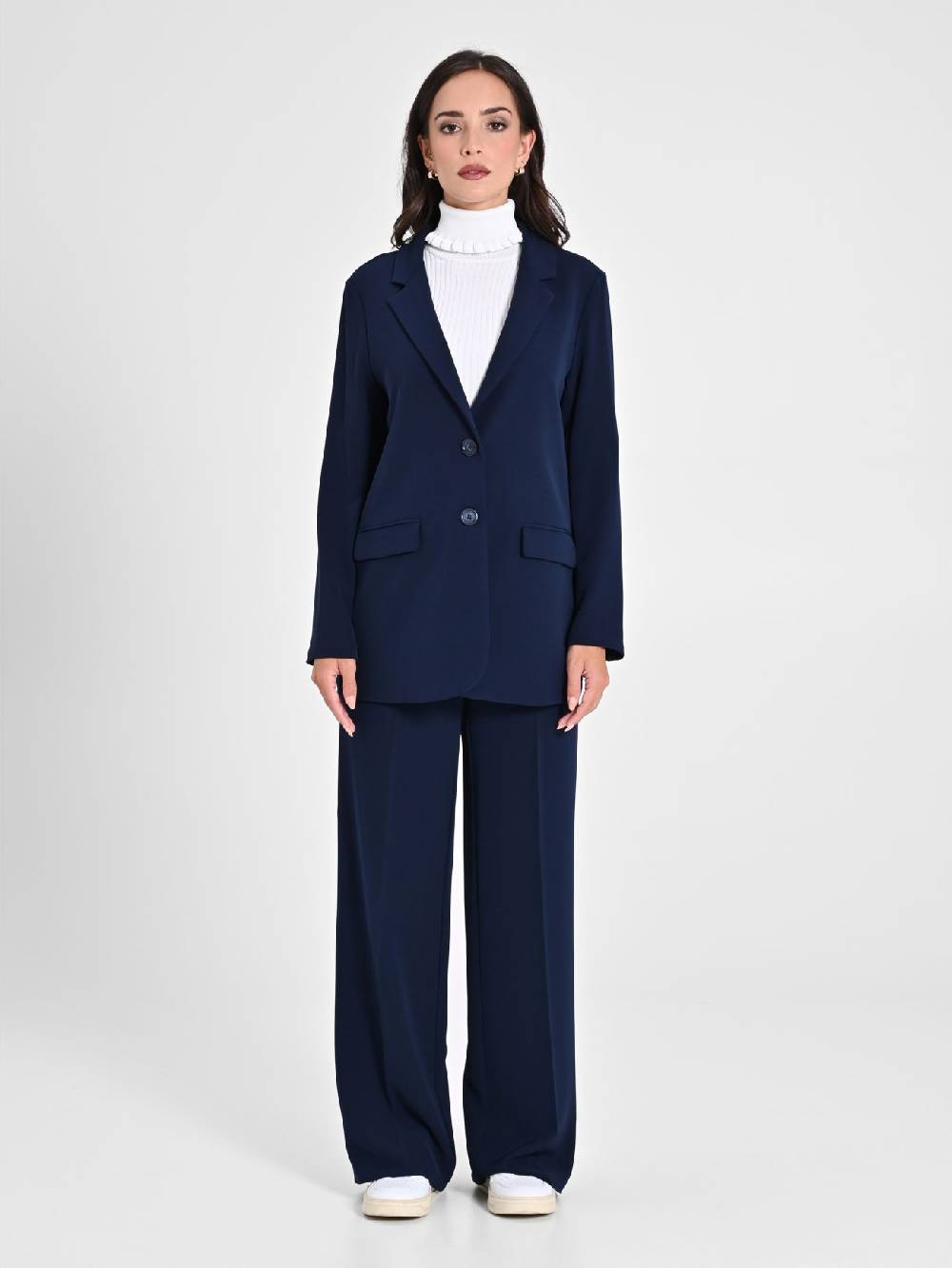Rinascimento Giacca Blu in Crepe Super sconto