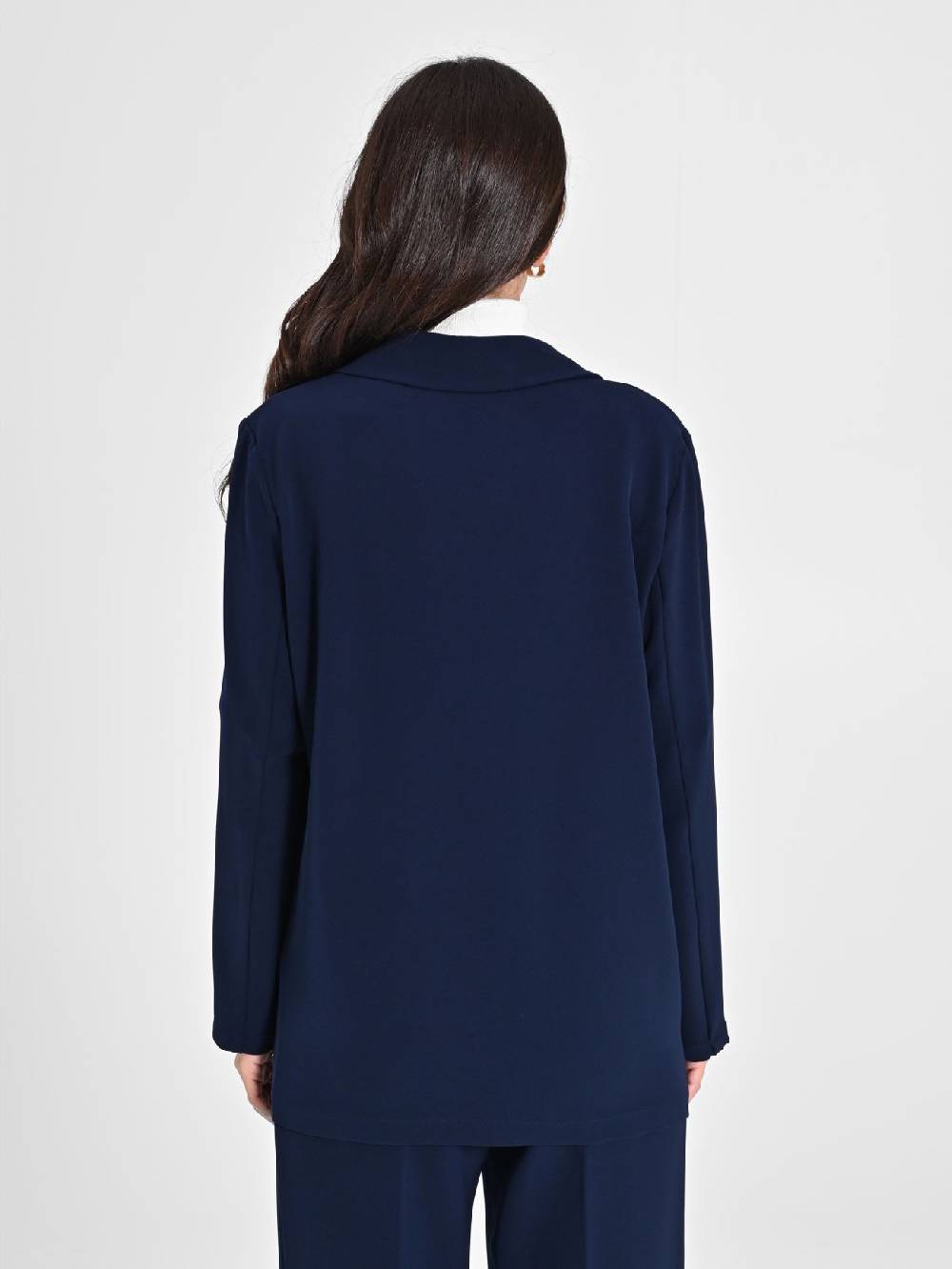 Rinascimento Giacca Blu in Crepe Super sconto