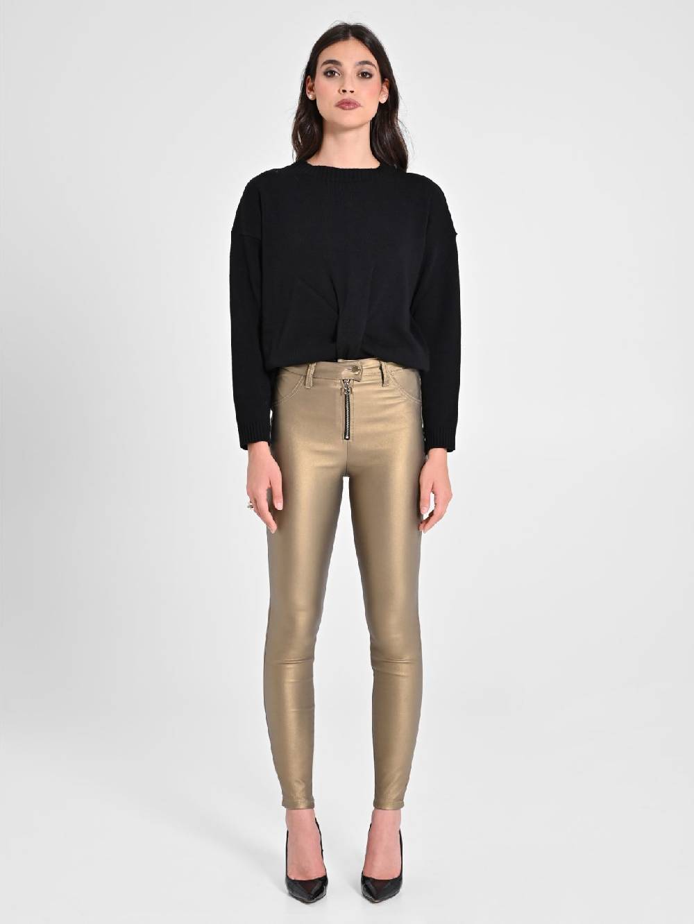 Rinascimento Pantaloni Skinny Gold Trasporto libero internazionale