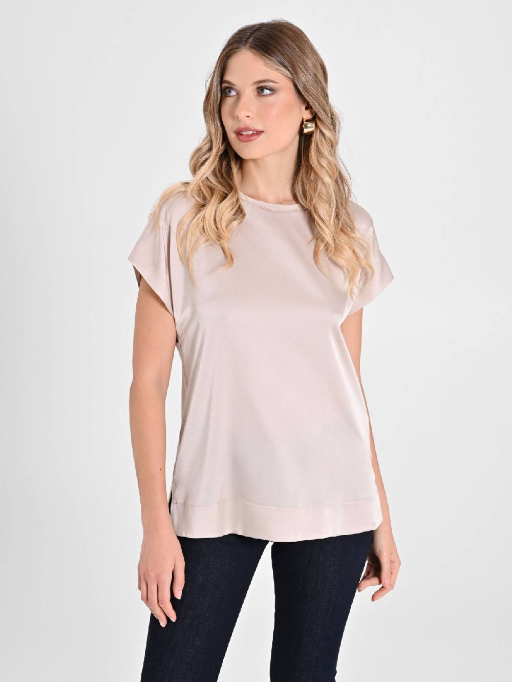 Rinascimento Blusa Envers Satin Beige Italia