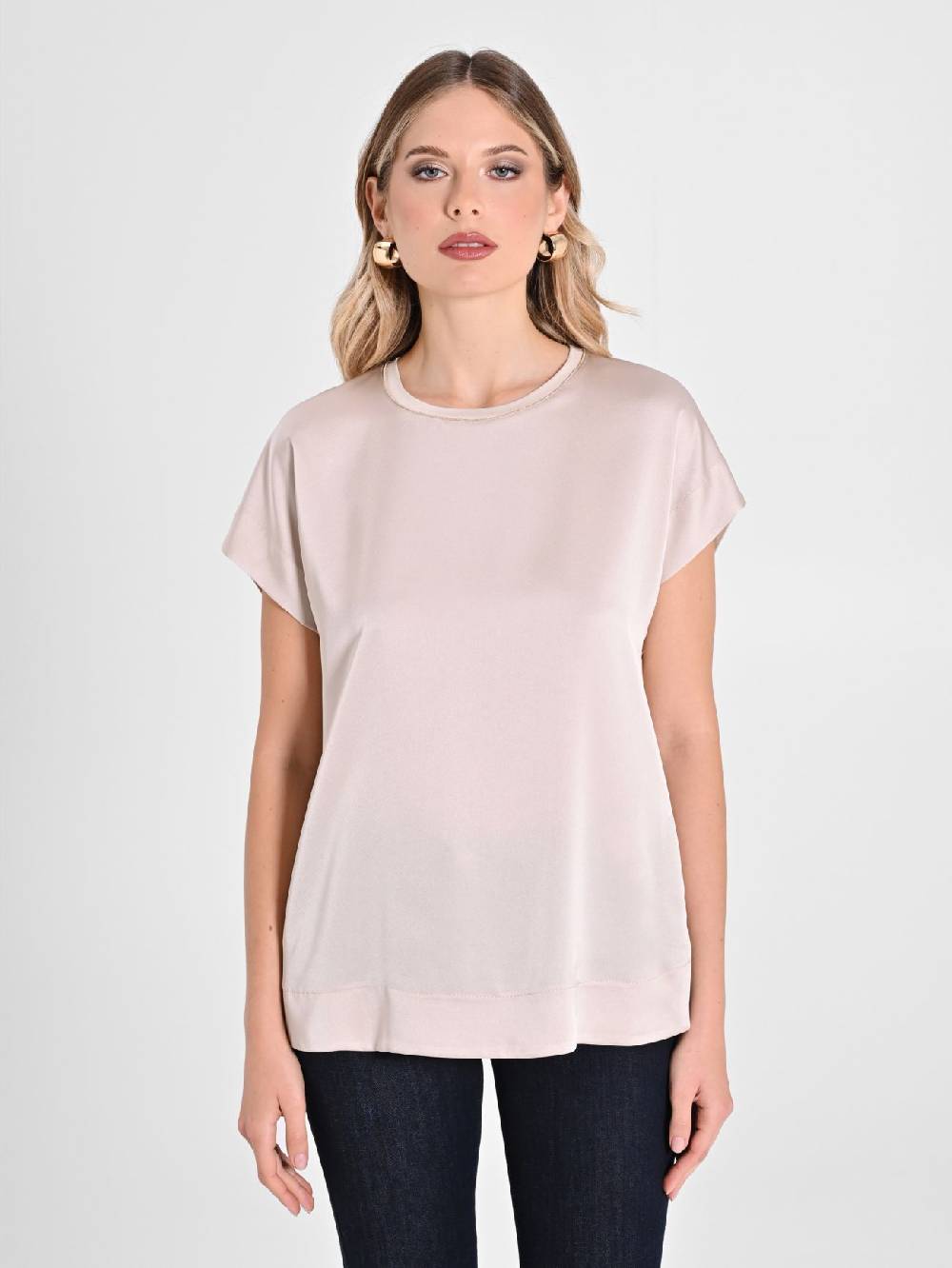 Rinascimento Blusa Envers Satin Beige Italia