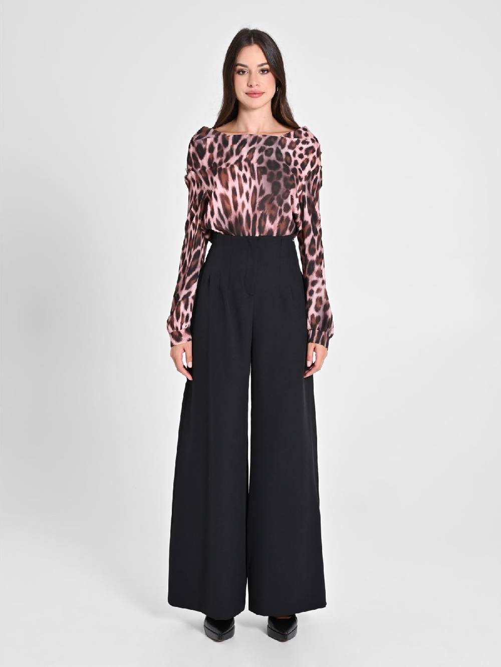 Rinascimento Pantaloni Wide Leg Neri Promozione Limitata