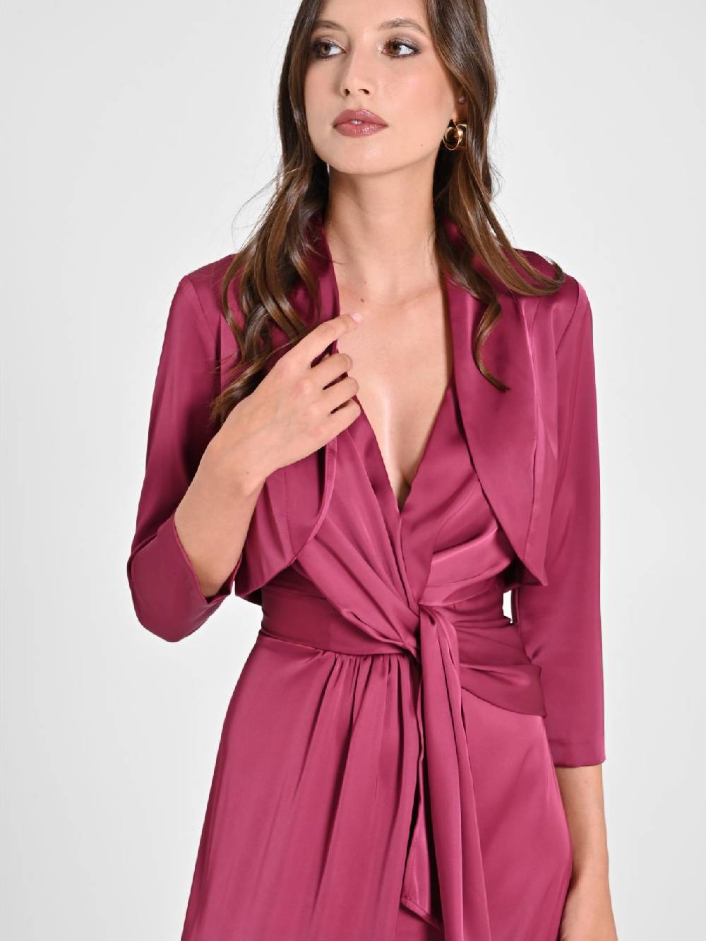 Rinascimento Coprispalle in Raso Bordeaux Shopping Online