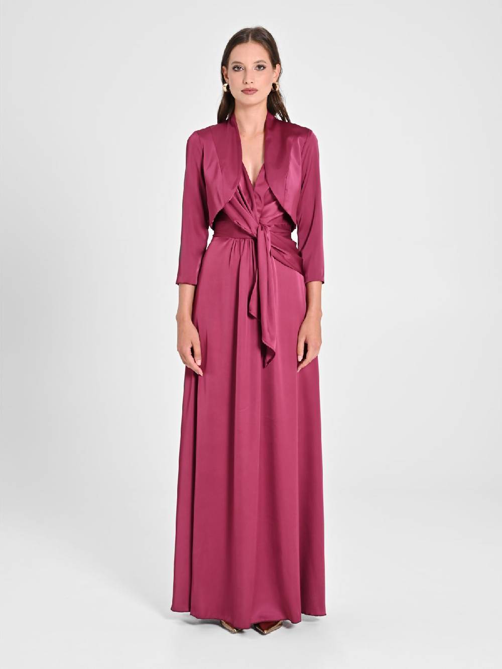 Rinascimento Coprispalle in Raso Bordeaux Shopping Online