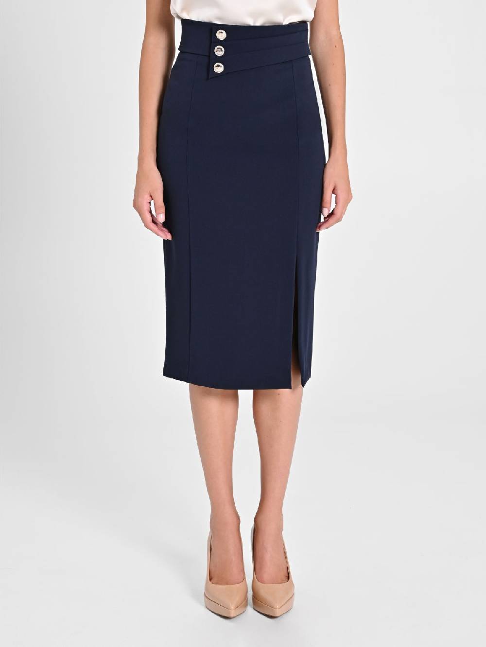 Rinascimento Gonna Tubino Blu Navy In Saldo