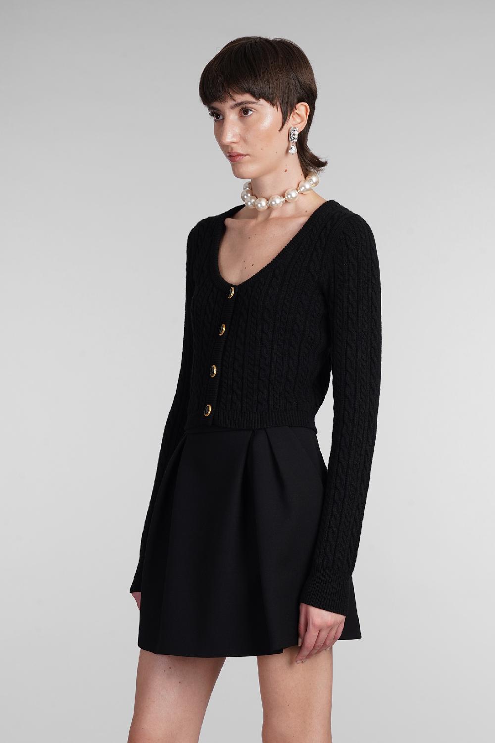 Deliberti Alessandra Rich Cardigan in lana nera cod. 403762 - Deliberti The Luxury Shopping Offerta natalizia