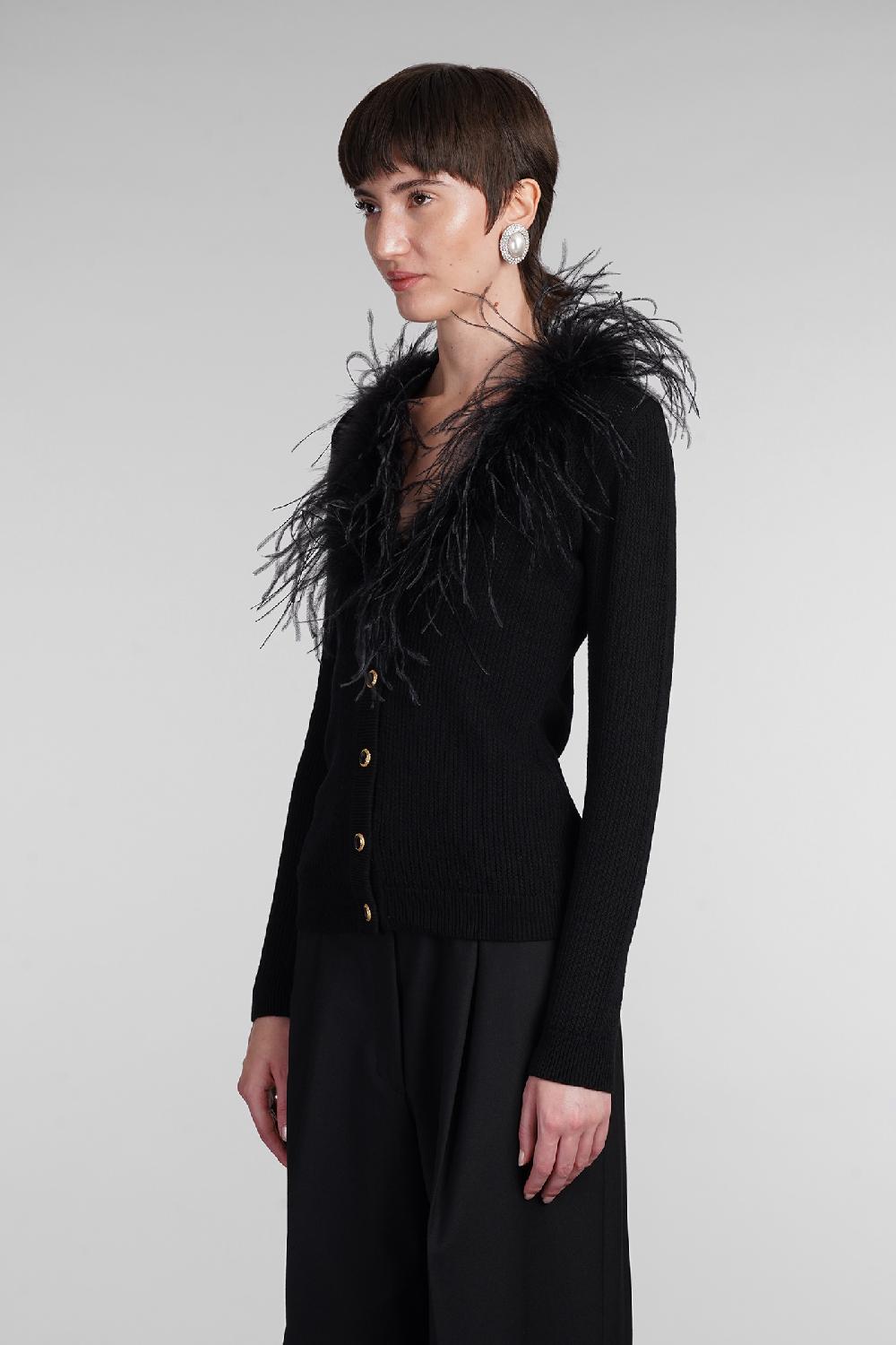 Deliberti Alessandra Rich Cardigan in lana nera cod. 403765 - Deliberti The Luxury Shopping Offerta per la Festa della Mamma