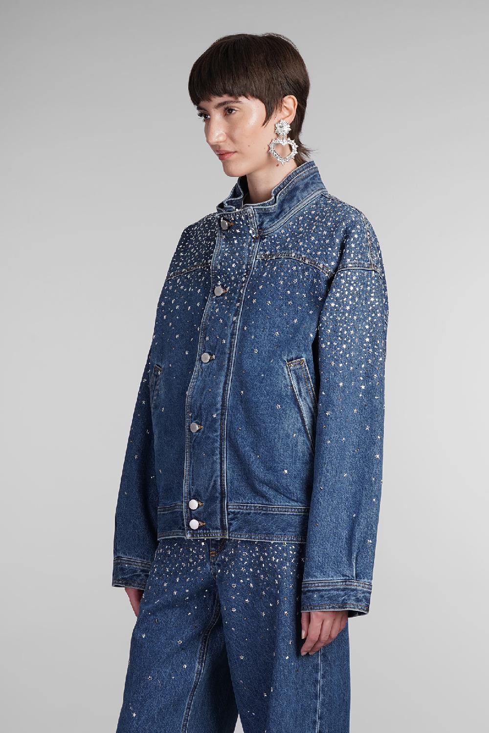 Deliberti Alessandra Rich Giacche denim in cotone blu cod. 403759 - Deliberti The Luxury Shopping Offerta Giorno del Papà
