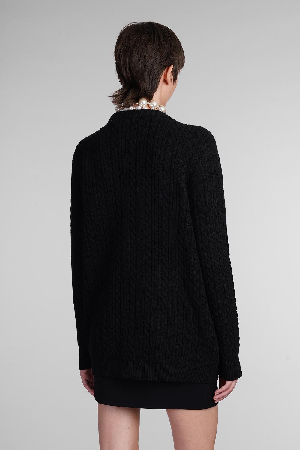 Deliberti Alessandra Rich Cardigan in lana nera cod. 403763 - Deliberti The Luxury Shopping Offerta San Valentino