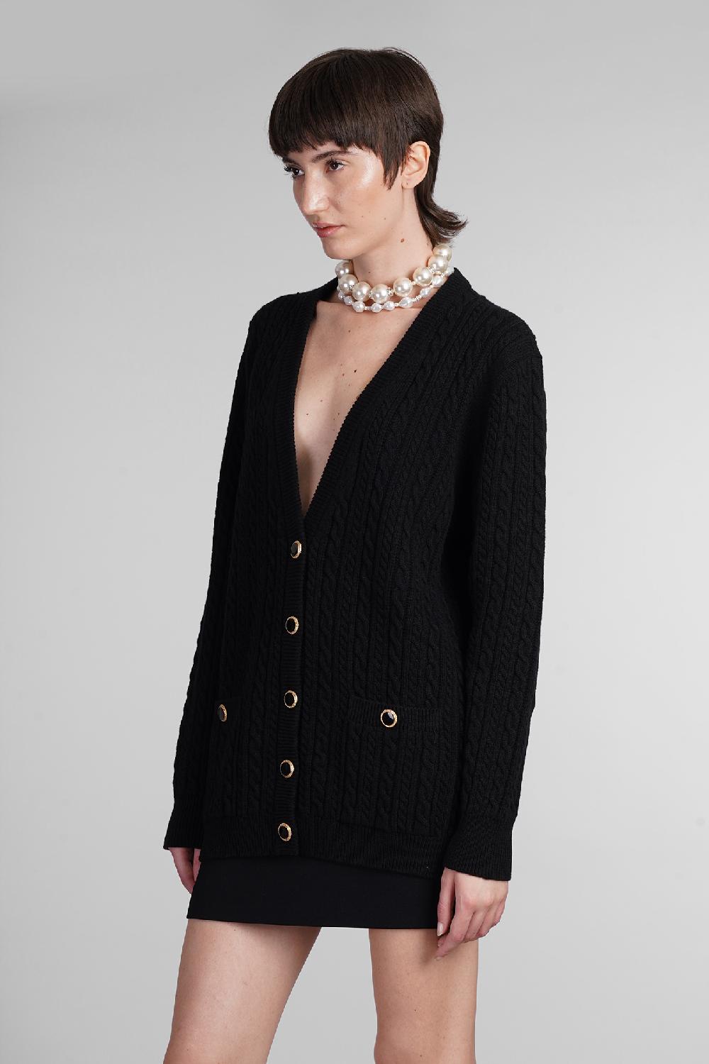 Deliberti Alessandra Rich Cardigan in lana nera cod. 403763 - Deliberti The Luxury Shopping Offerta San Valentino