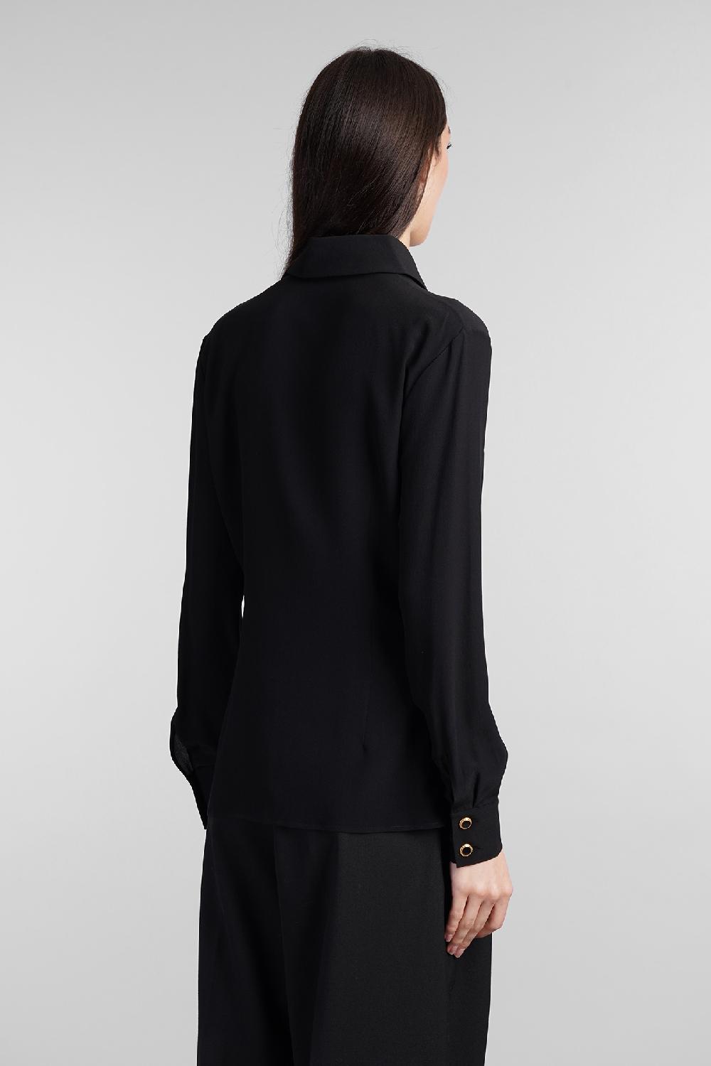 Deliberti Alessandra Rich Camicia in seta nera cod. 403767 - Deliberti The Luxury Shopping Smaltimento dello stoccaggio