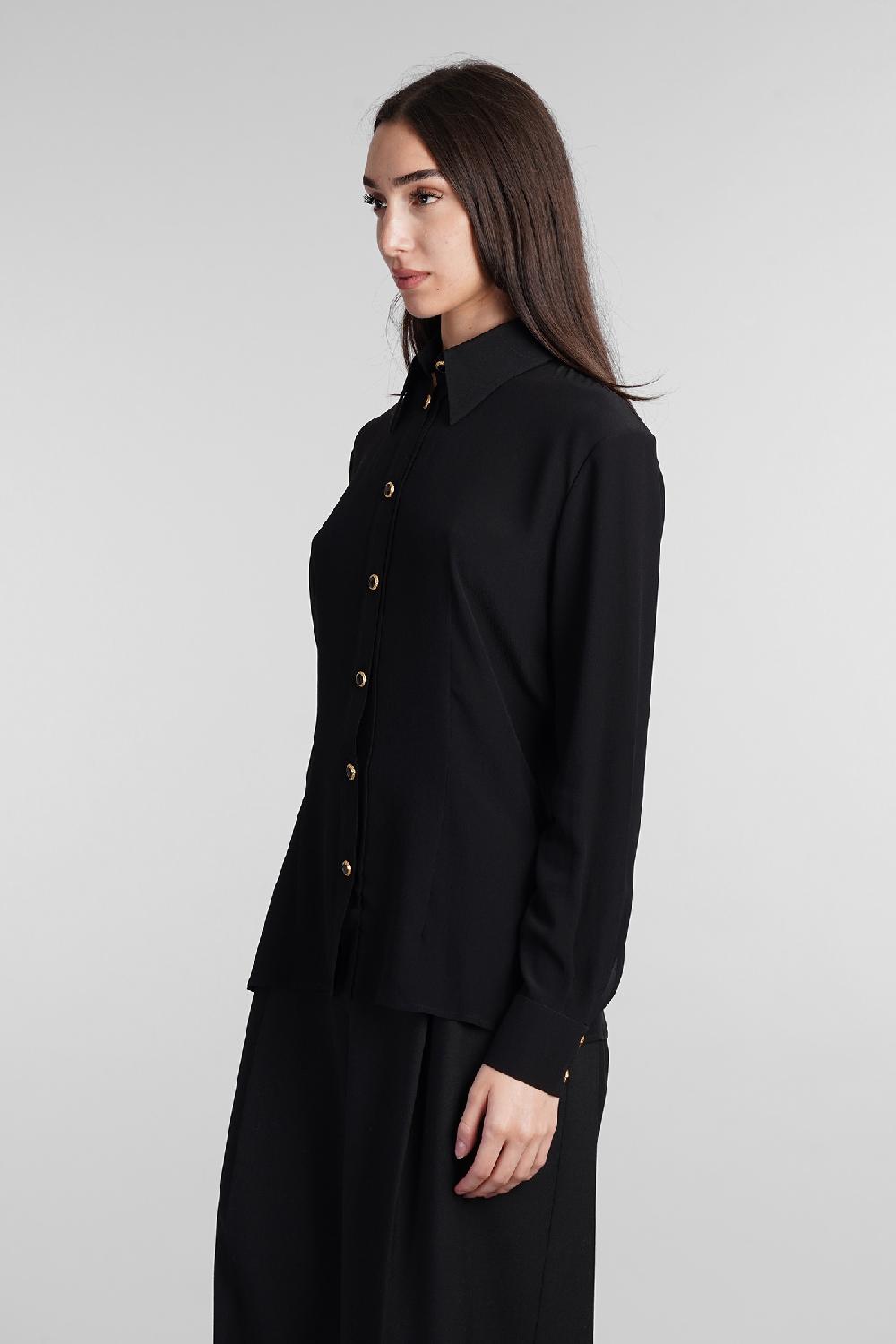 Deliberti Alessandra Rich Camicia in seta nera cod. 403767 - Deliberti The Luxury Shopping Smaltimento dello stoccaggio