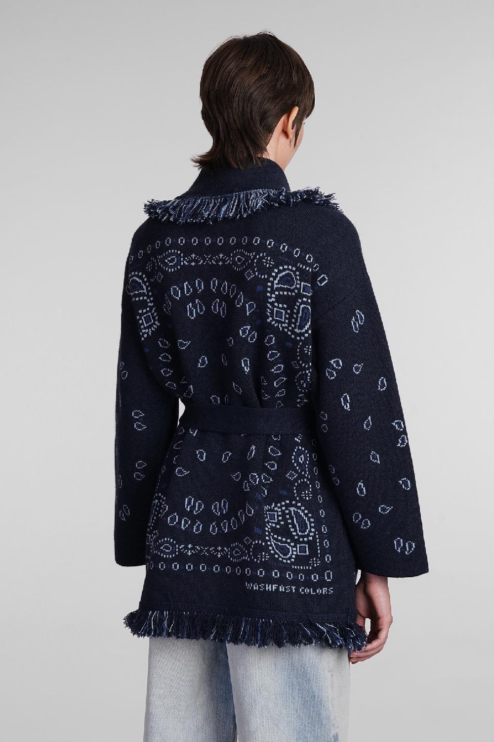 Deliberti Alanui Cardigan in cashmere blu cod. 408020 - Deliberti The Luxury Shopping Latest fashion