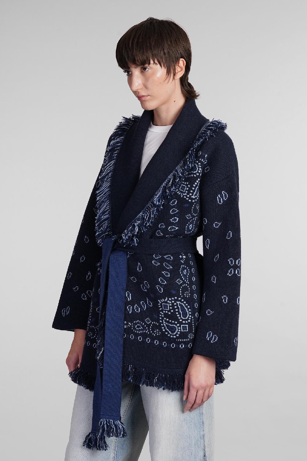 Deliberti Alanui Cardigan in cashmere blu cod. 408020 - Deliberti The Luxury Shopping Latest fashion