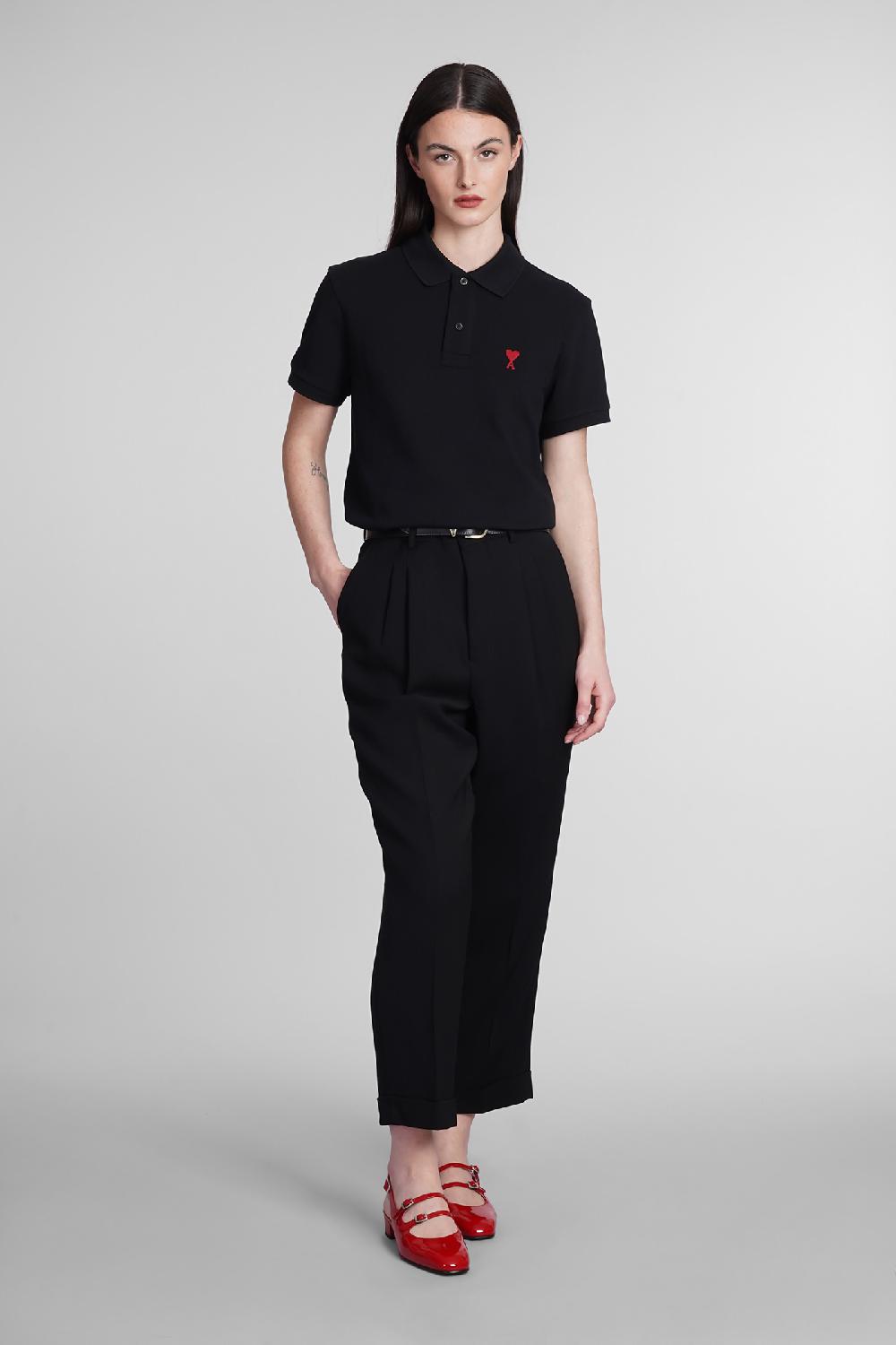 Deliberti Ami Paris Polo in cotone nero cod. 393421 - Deliberti The Luxury Shopping Bestseller