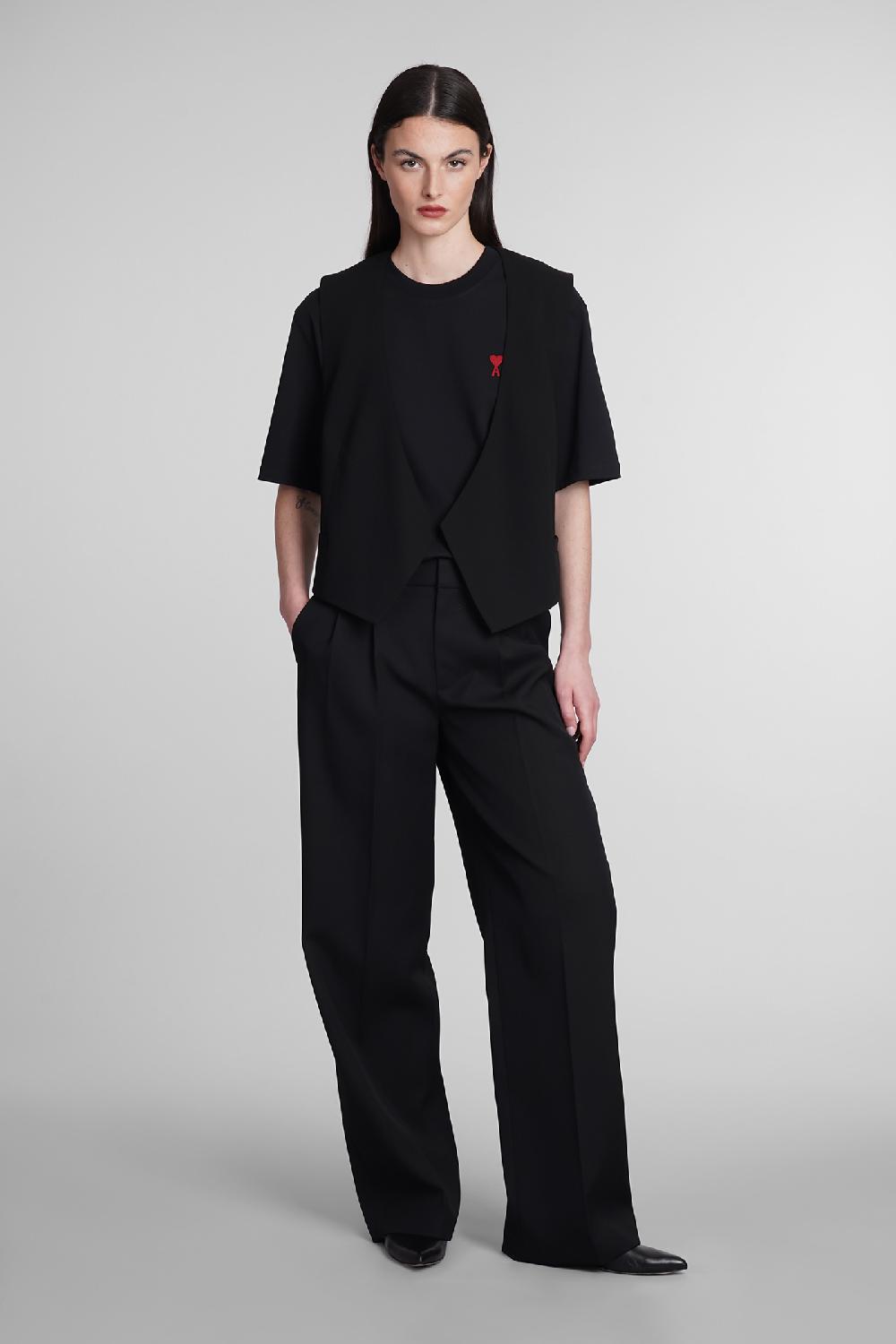 Deliberti Ami Paris T-shirt in cotone nero cod. 393423 - Deliberti The Luxury Shopping Liquidazione