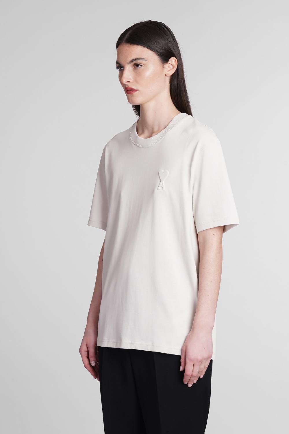 Deliberti Ami Paris T-shirt in cotone grigio cod. 393426 - Deliberti The Luxury Shopping Offerte giornaliere