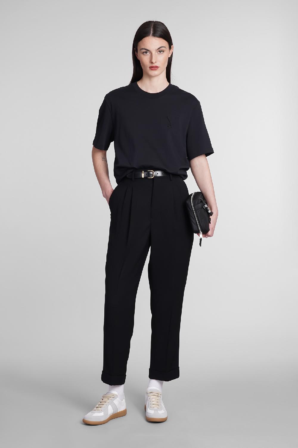 Deliberti Ami Paris T-shirt in cotone nero cod. 393428 - Deliberti The Luxury Shopping Offerte speciali