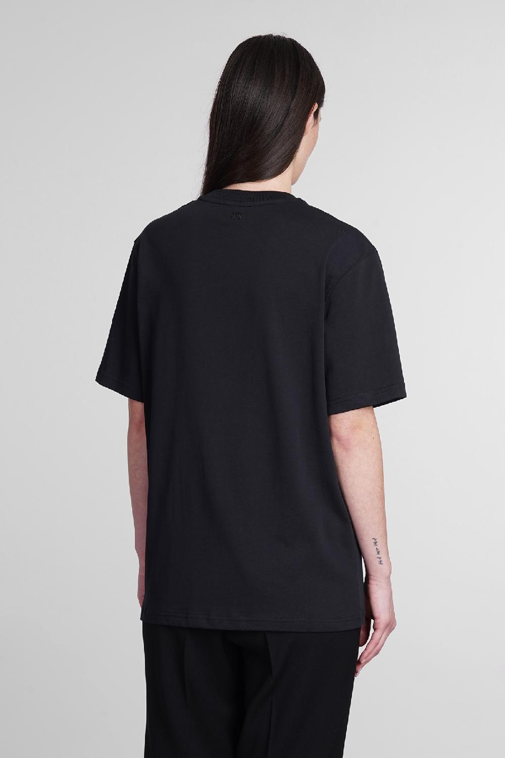 Deliberti Ami Paris T-shirt in cotone nero cod. 393428 - Deliberti The Luxury Shopping Offerte speciali