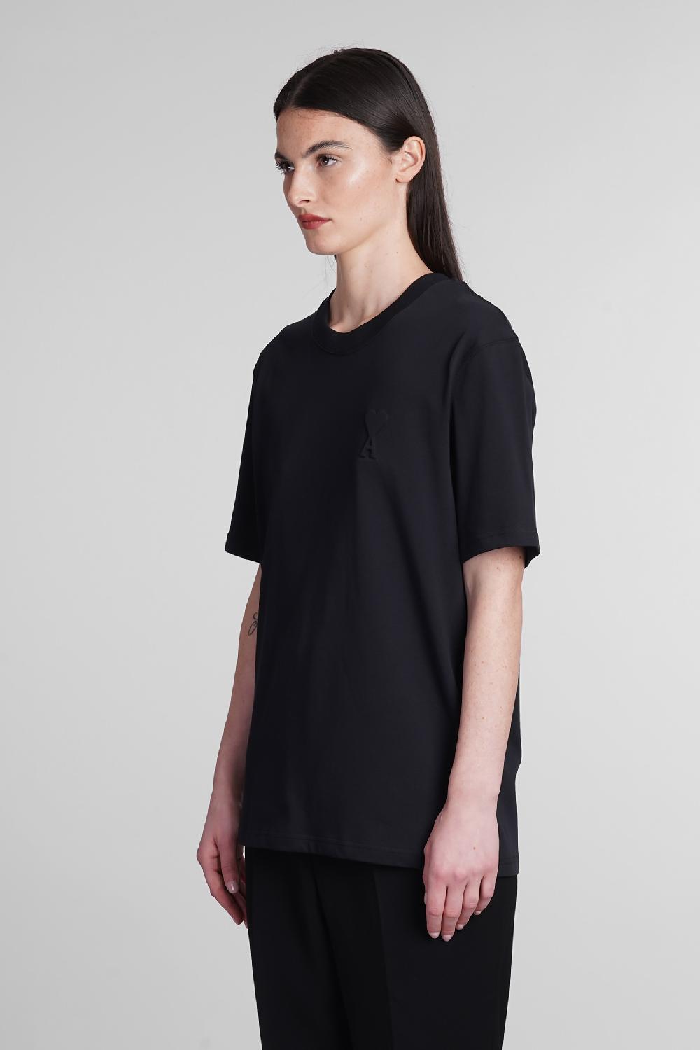 Deliberti Ami Paris T-shirt in cotone nero cod. 393428 - Deliberti The Luxury Shopping Offerte speciali