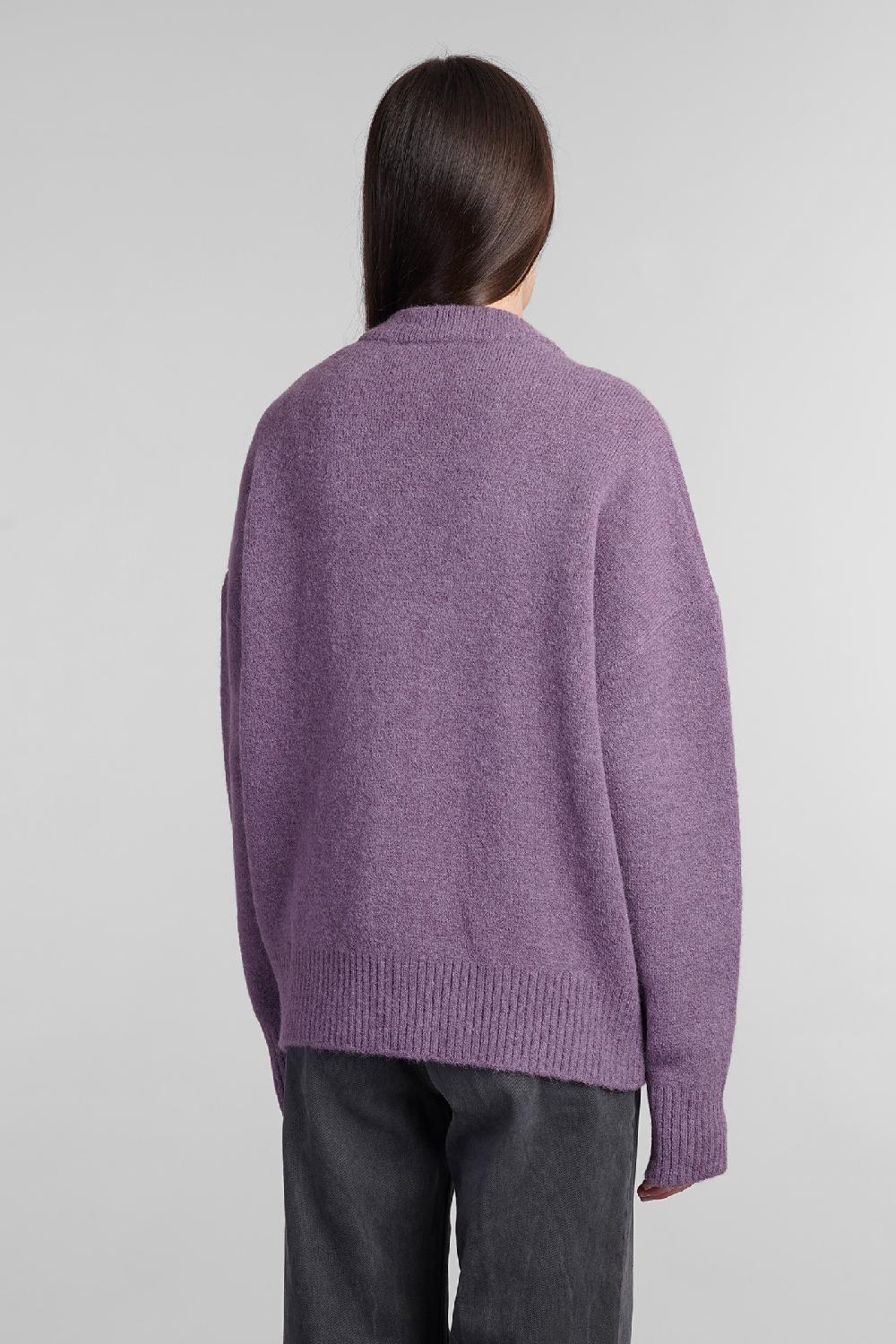 Deliberti Ami Paris Cardigan in lana viola cod. 406119 - Deliberti The Luxury Shopping Enormi risparmi