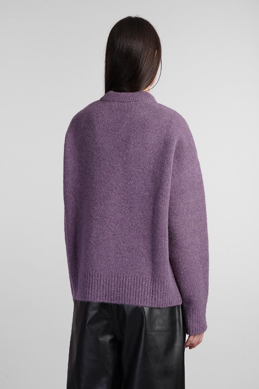 Deliberti Ami Paris Maglia in lana viola cod. 406930 - Deliberti The Luxury Shopping Ritorno libero