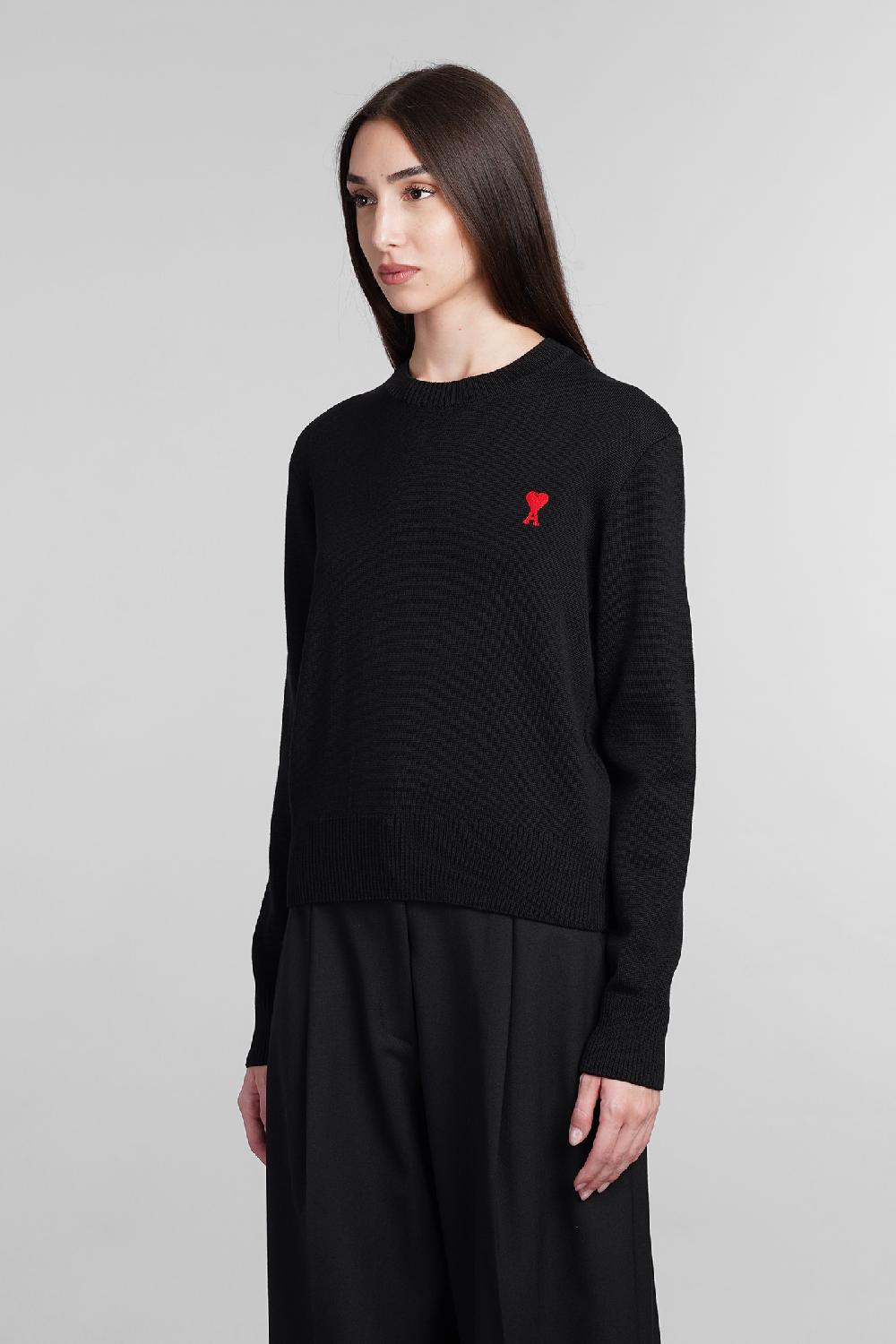 Deliberti Ami Paris Maglia in lana nera cod. 405006 - Deliberti The Luxury Shopping ACQUISTA ORA