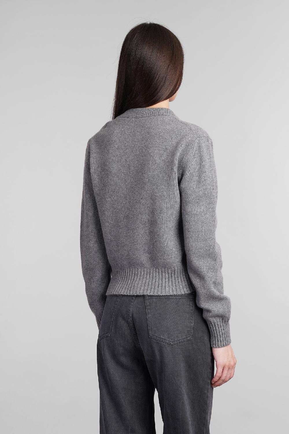 Deliberti Ami Paris Cardigan in cashmere grigia cod. 405007 - Deliberti The Luxury Shopping Latest stili