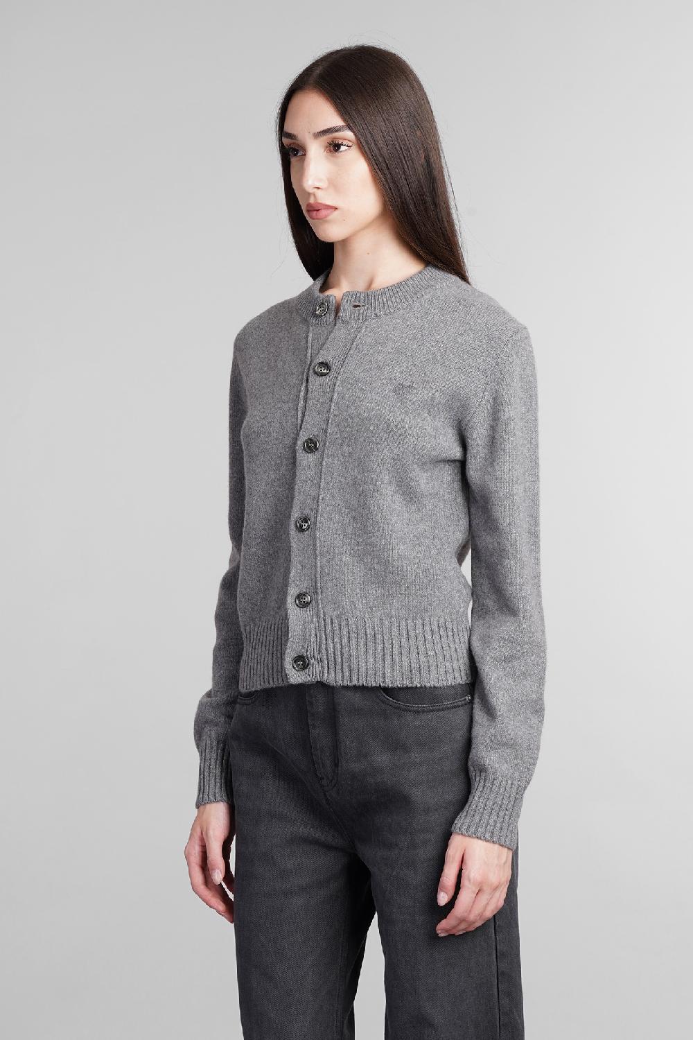 Deliberti Ami Paris Cardigan in cashmere grigia cod. 405007 - Deliberti The Luxury Shopping Latest stili