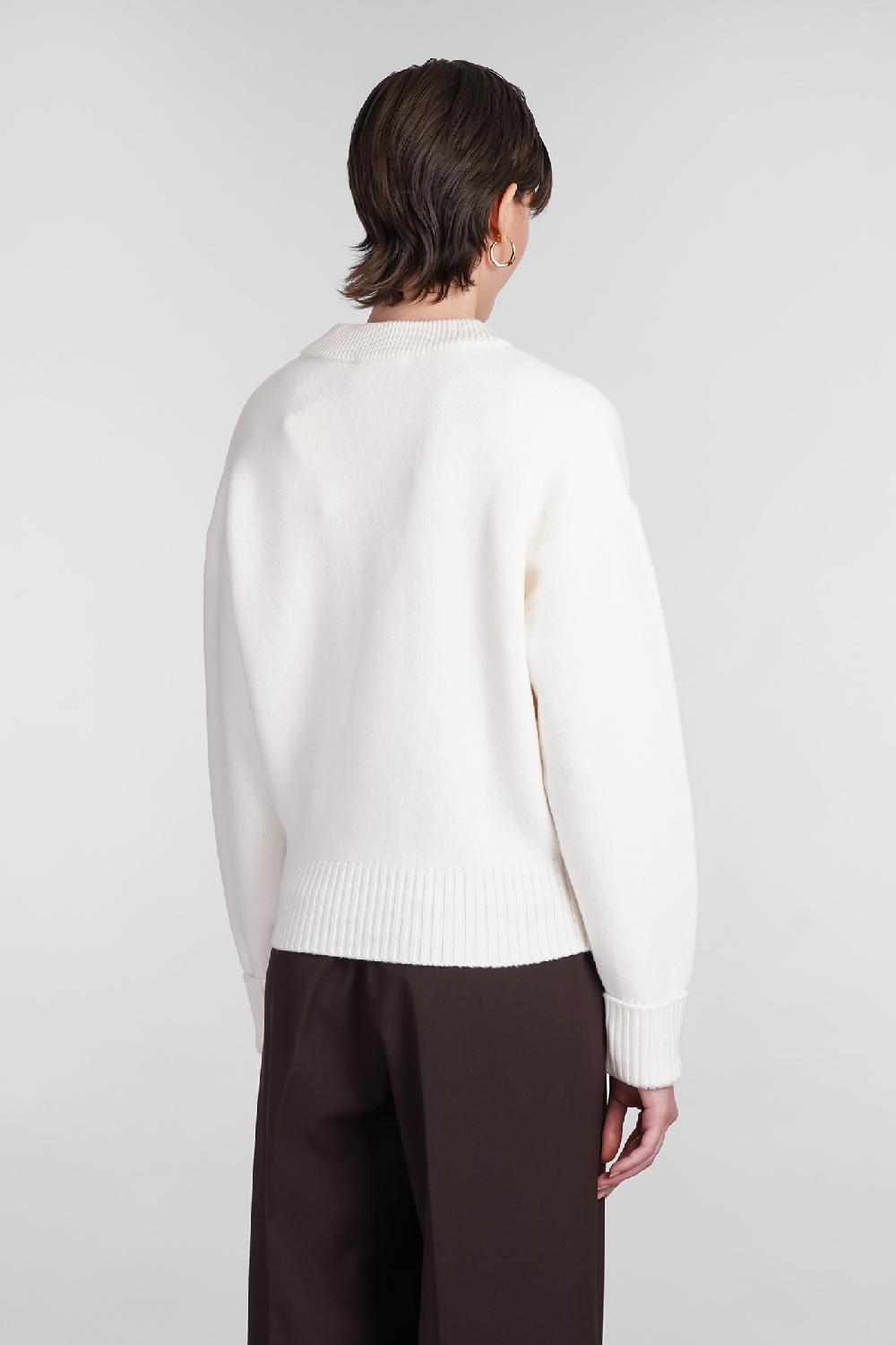 Deliberti Ami Paris Cardigan in lana beige cod. 402078 - Deliberti The Luxury Shopping Ultimi due giorni