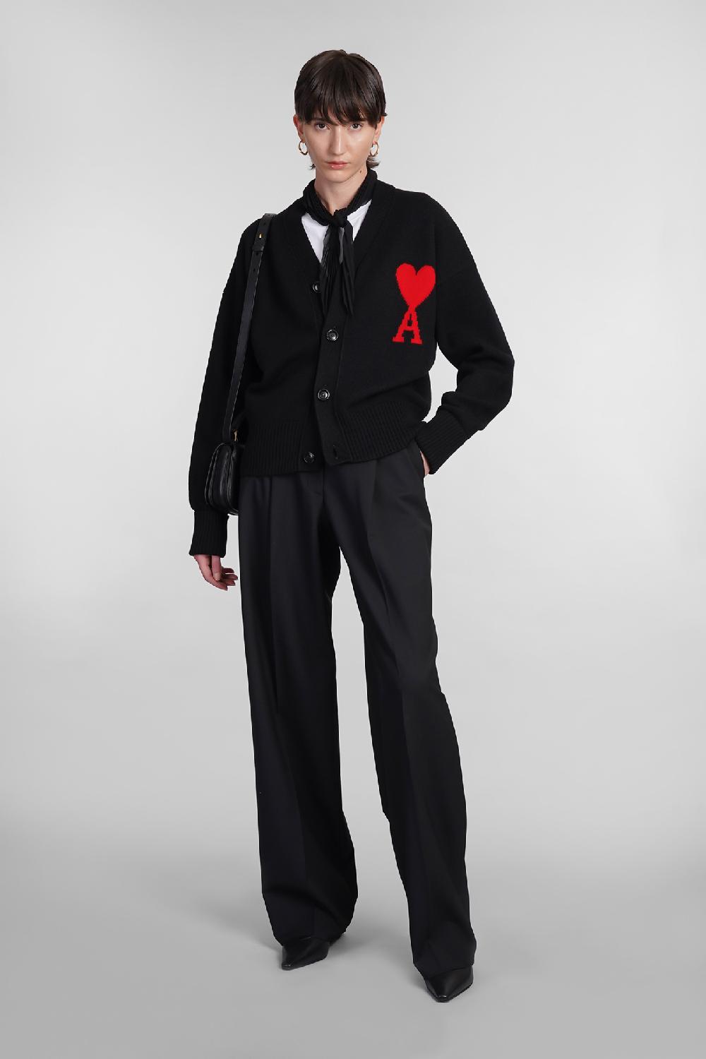 Deliberti Ami Paris Cardigan in lana nera cod. 402079 - Deliberti The Luxury Shopping Promozione temporanea