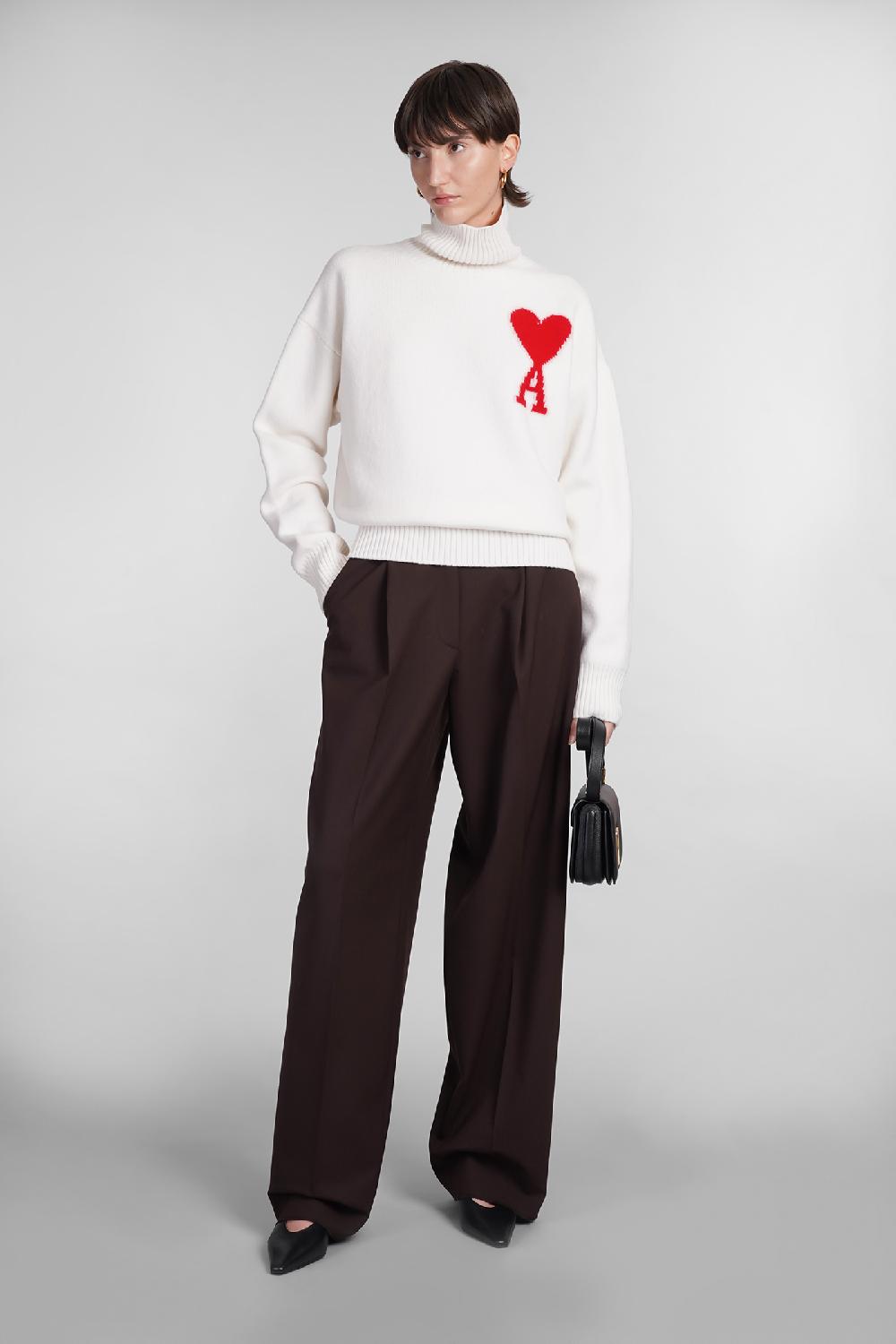 Deliberti Ami Paris Maglia in lana beige cod. 402081 - Deliberti The Luxury Shopping Only for today