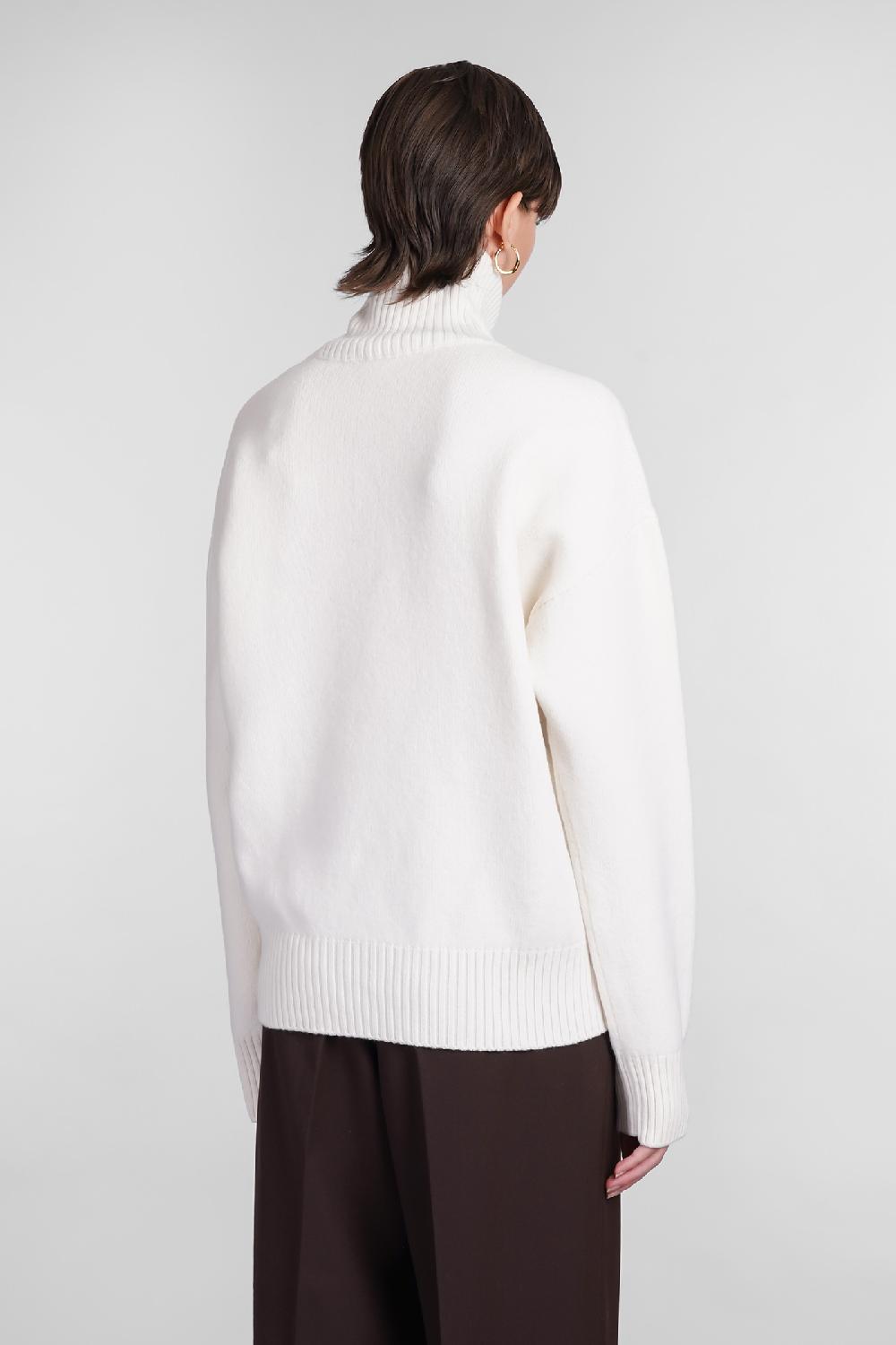Deliberti Ami Paris Maglia in lana beige cod. 402081 - Deliberti The Luxury Shopping Only for today