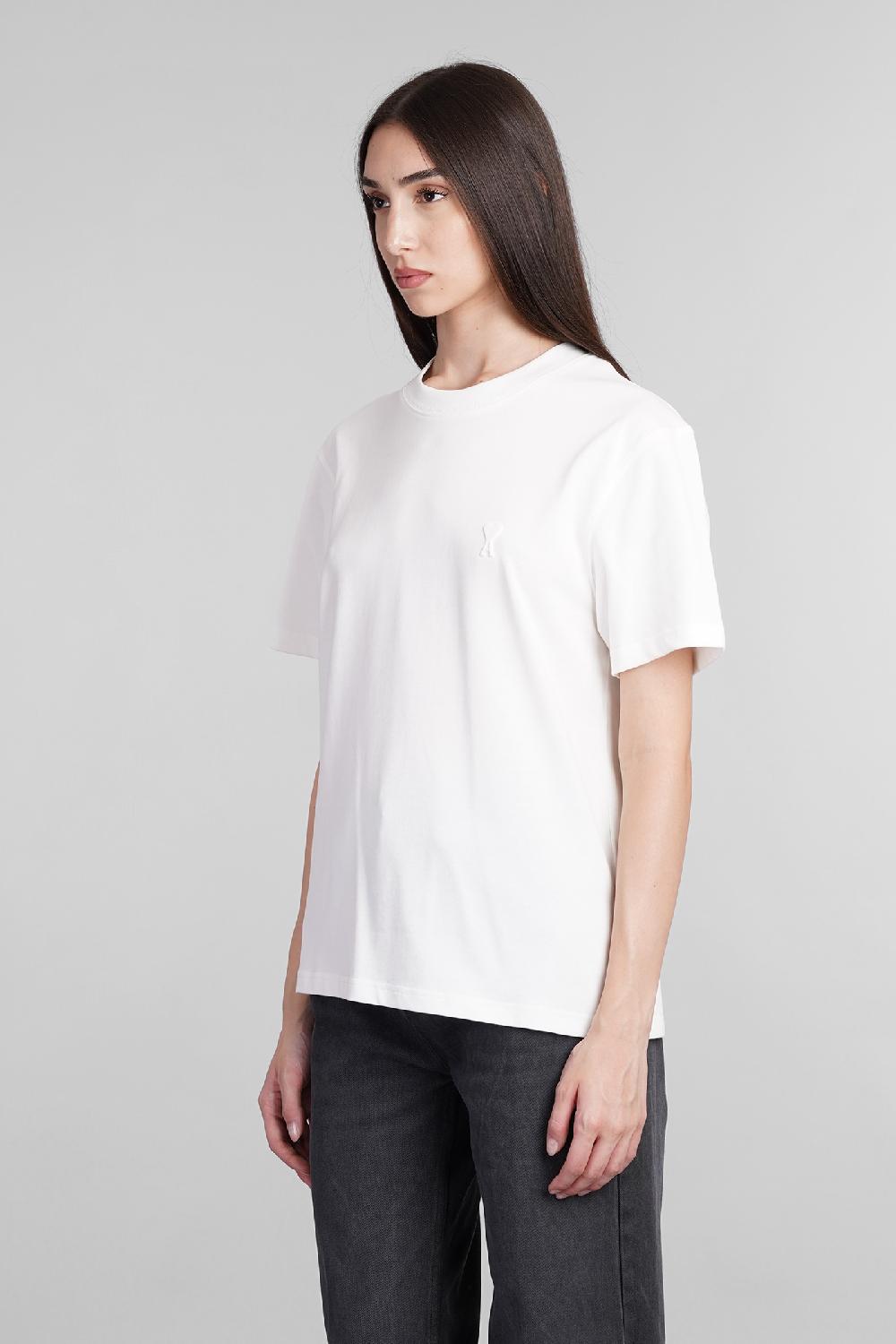 Deliberti Ami Paris T-shirt in cotone bianco cod. 403274 - Deliberti The Luxury Shopping Super sconto