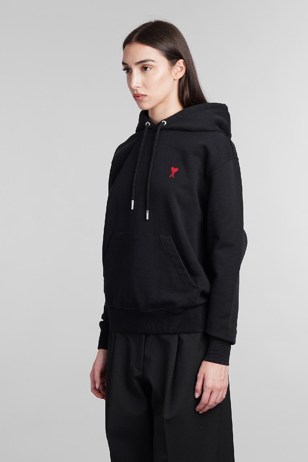 Deliberti Ami Paris Felpa in cotone nero cod. 406118 - Deliberti The Luxury Shopping Enormi sconti