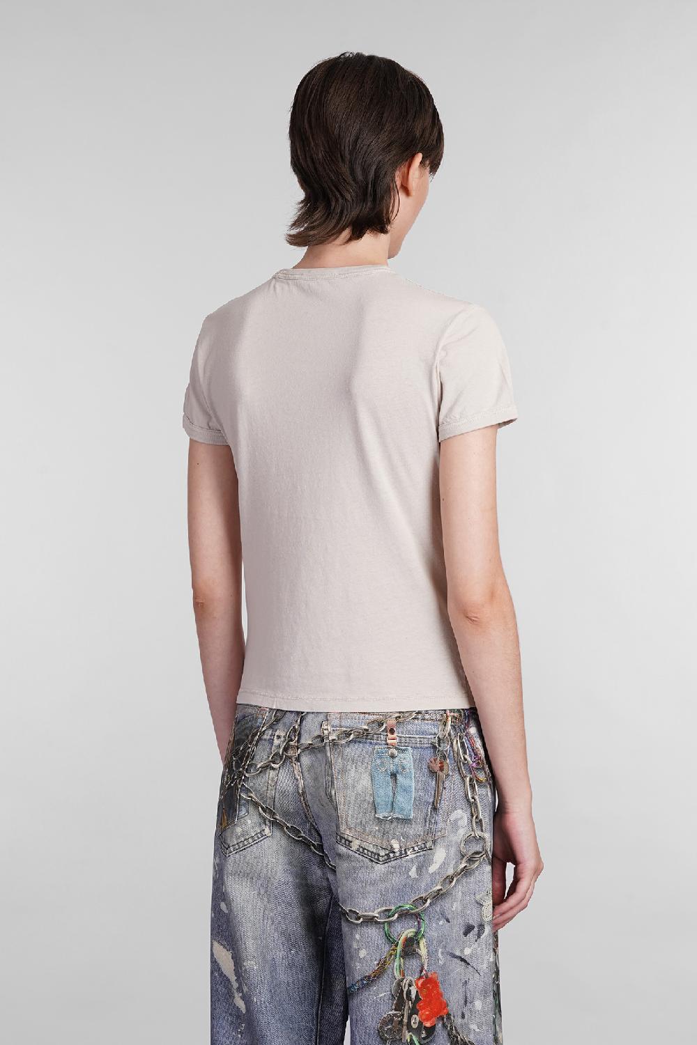 Deliberti Acne Studios T-shirt in cotone beige cod. 402972 - Deliberti The Luxury Shopping Duty-free